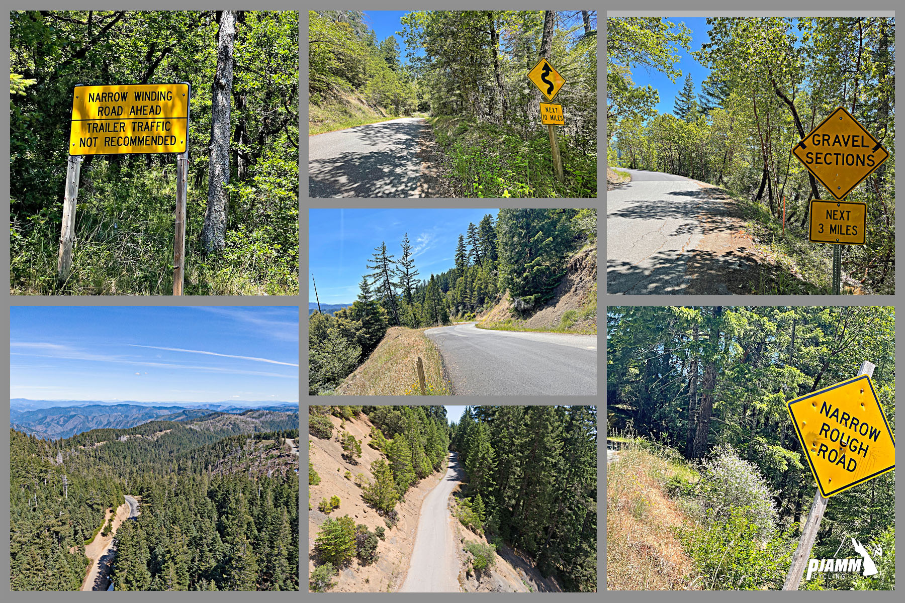 Many warning signs along the climb, aerial drone photos show alpine coastal views