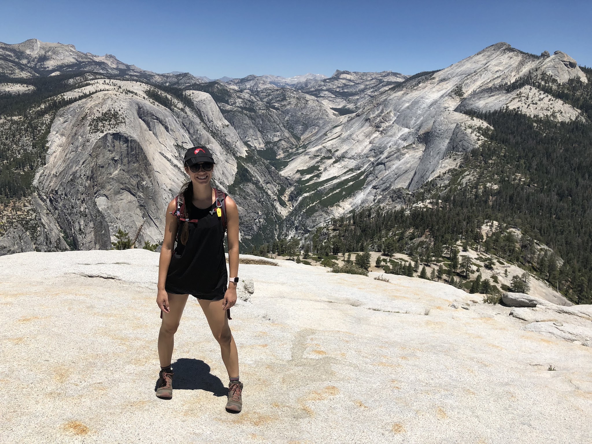 Yosemite Valley to Glacier Point to Half Dome - Hayley Johnson on top of Half Dome