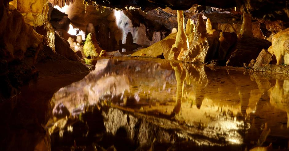 Cycling Cheddar Gorge - stalactites and stalagmites 