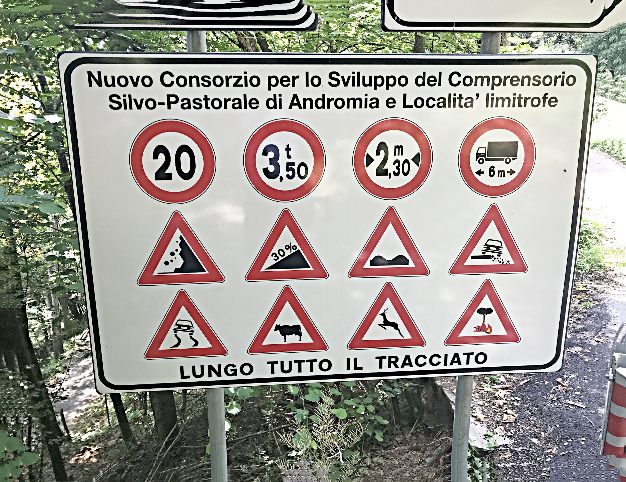 Climb Alpe Fuori  by bike - road sign