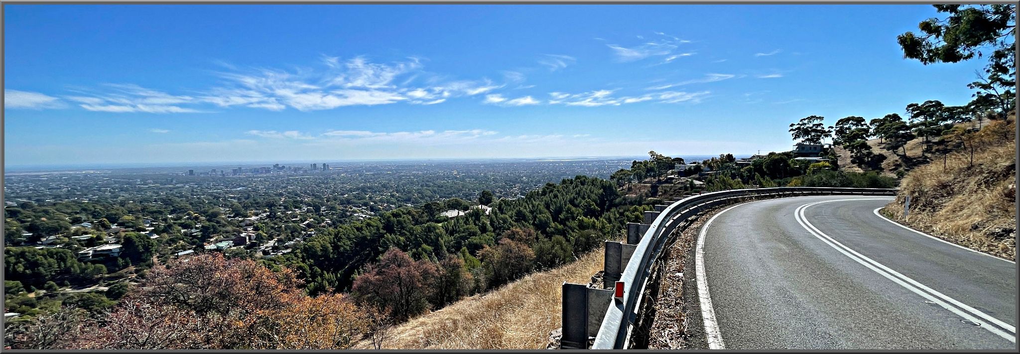 view looking back over roadway and Adelaide below
