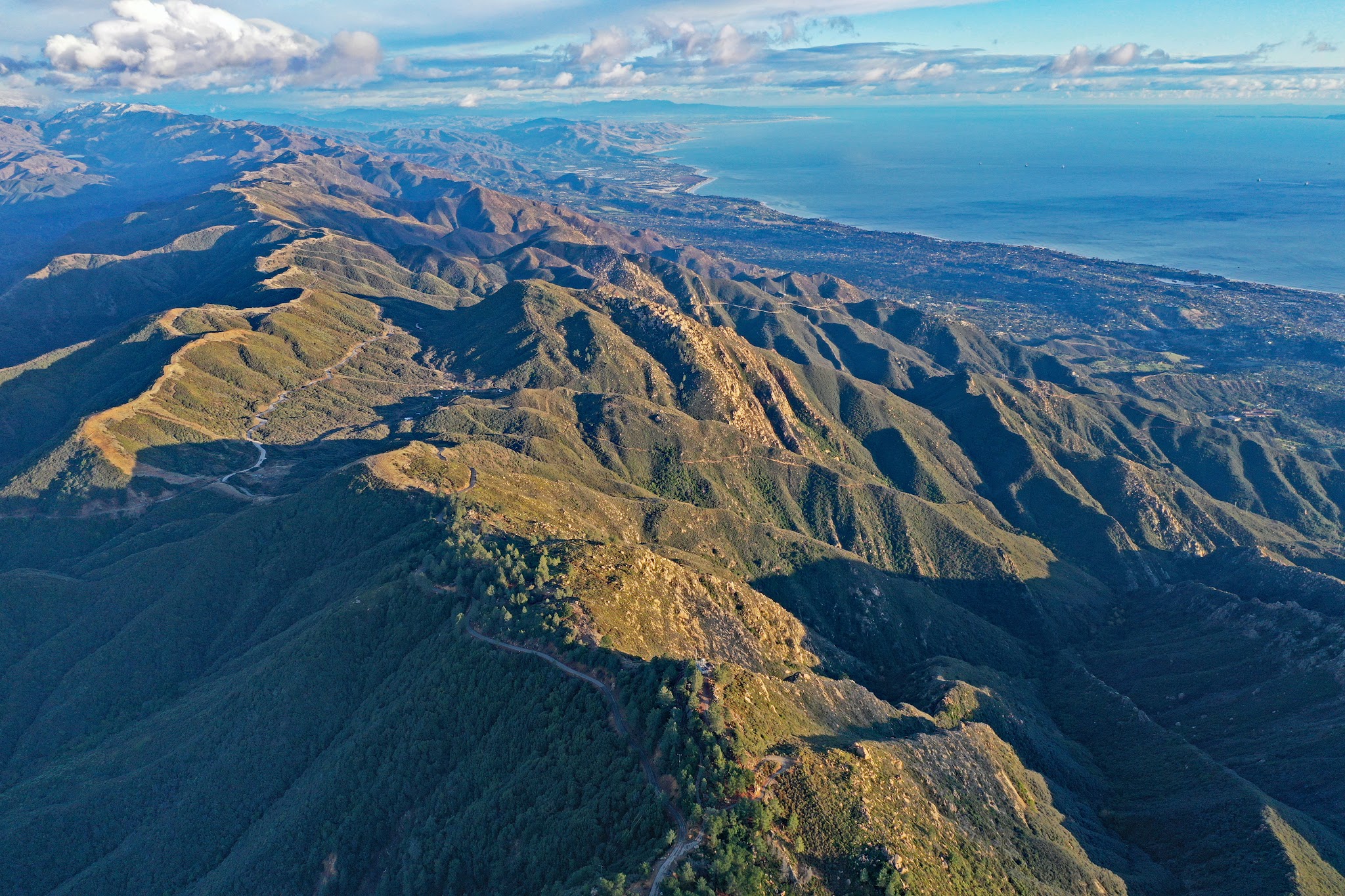 Santa Ynez Mountain range towards Carpinteria