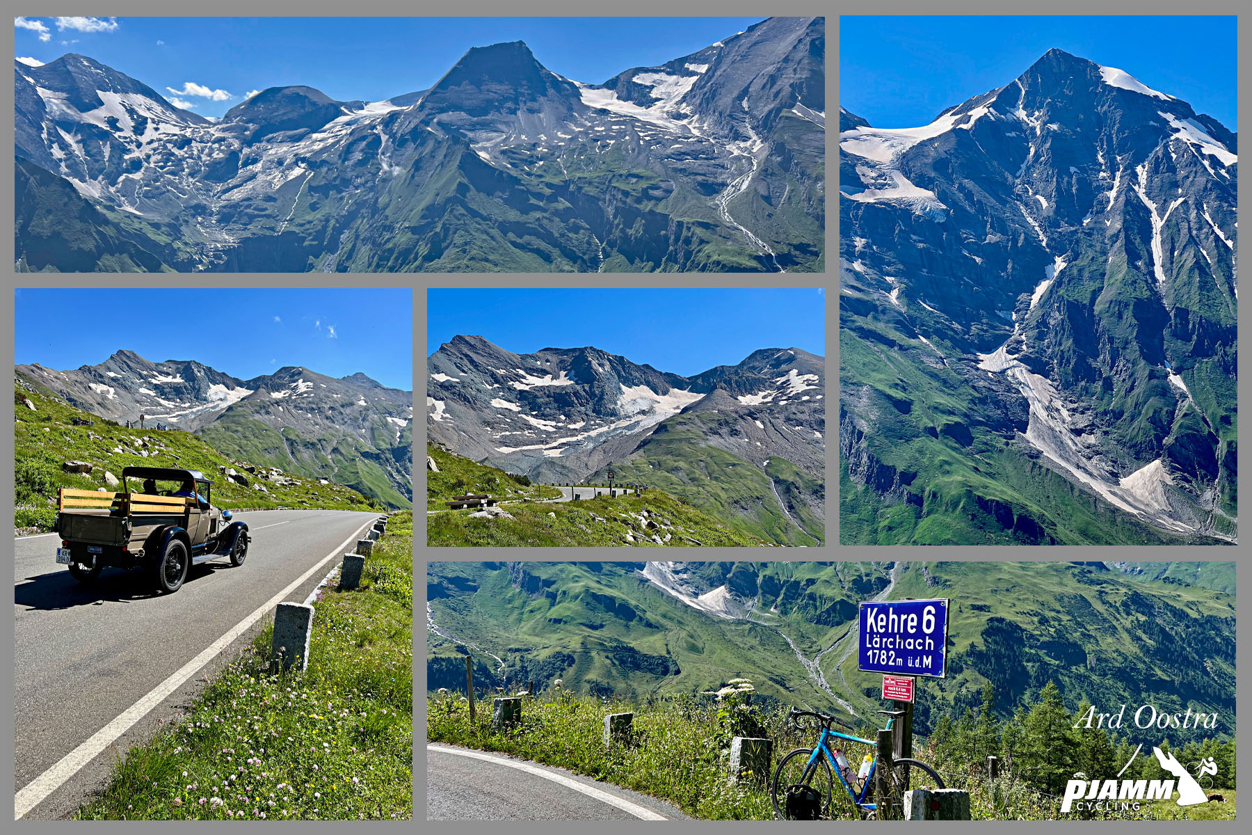 photo collage of the Glockner Group fo the Hohe Tauern range of the Austrian Alps