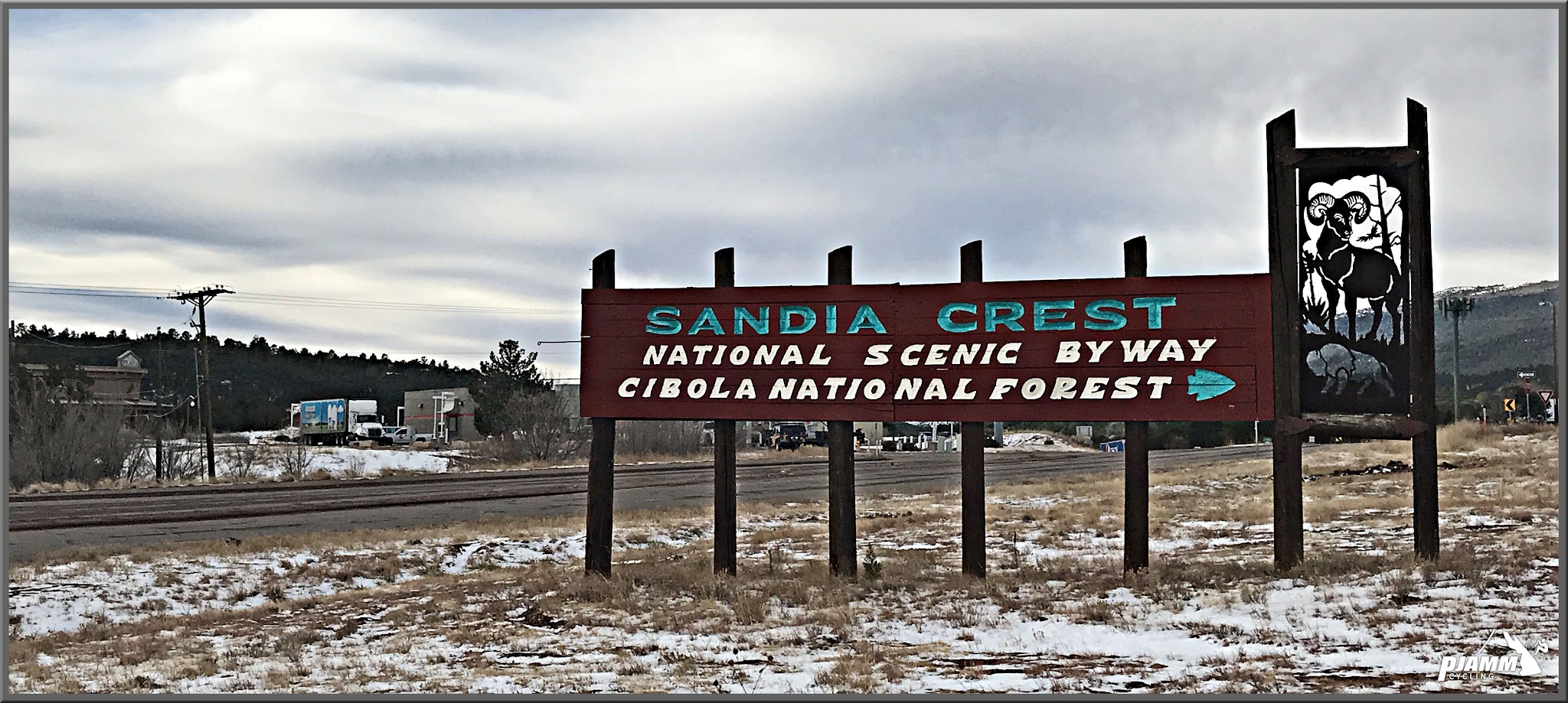 sign for Sandia Crest, National Scenic Byway, Cibola National Forest