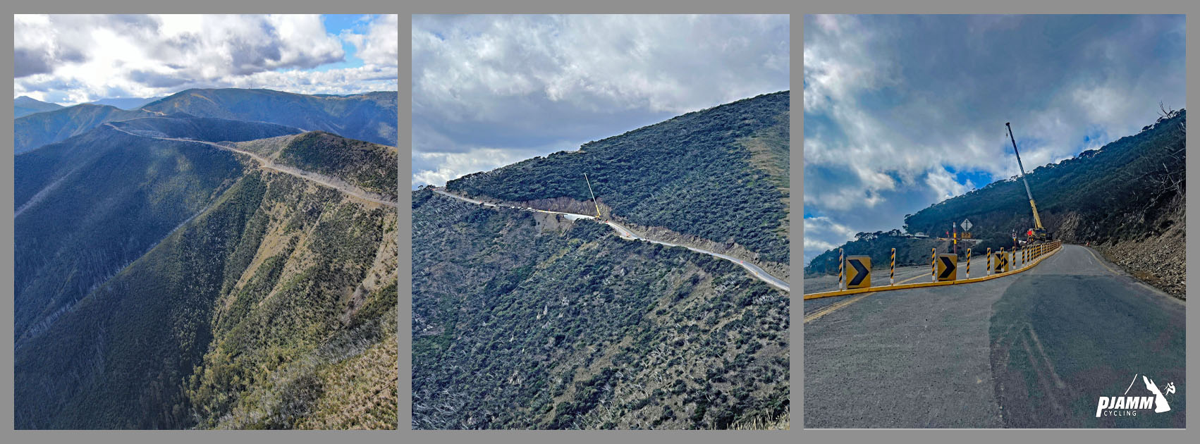 roadway snakes along a sheer cliff on the mountain