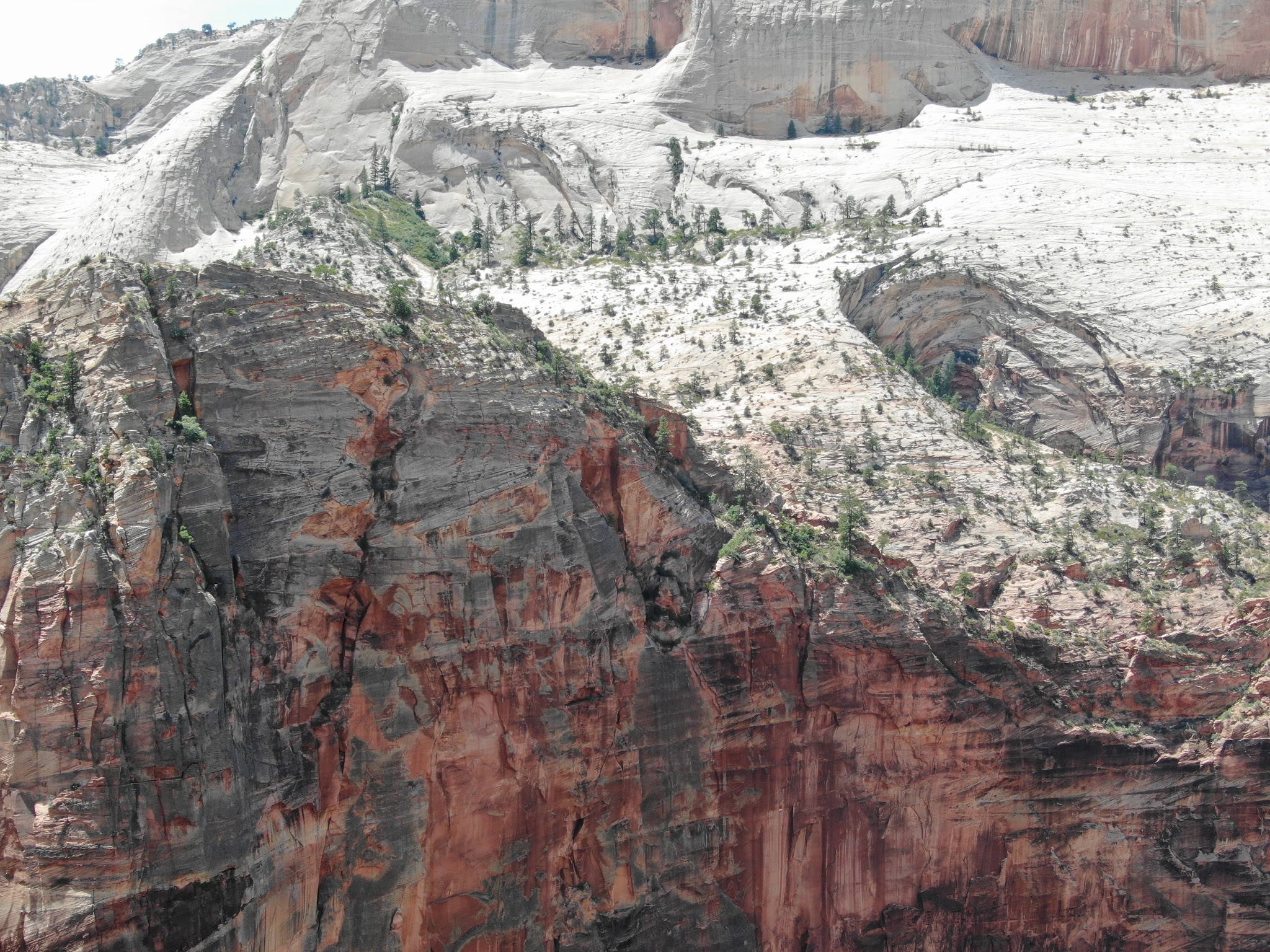 Cycling Zion National Park - Angels Landing Cycling Zion National Park - aerial drone view of Angels Landing