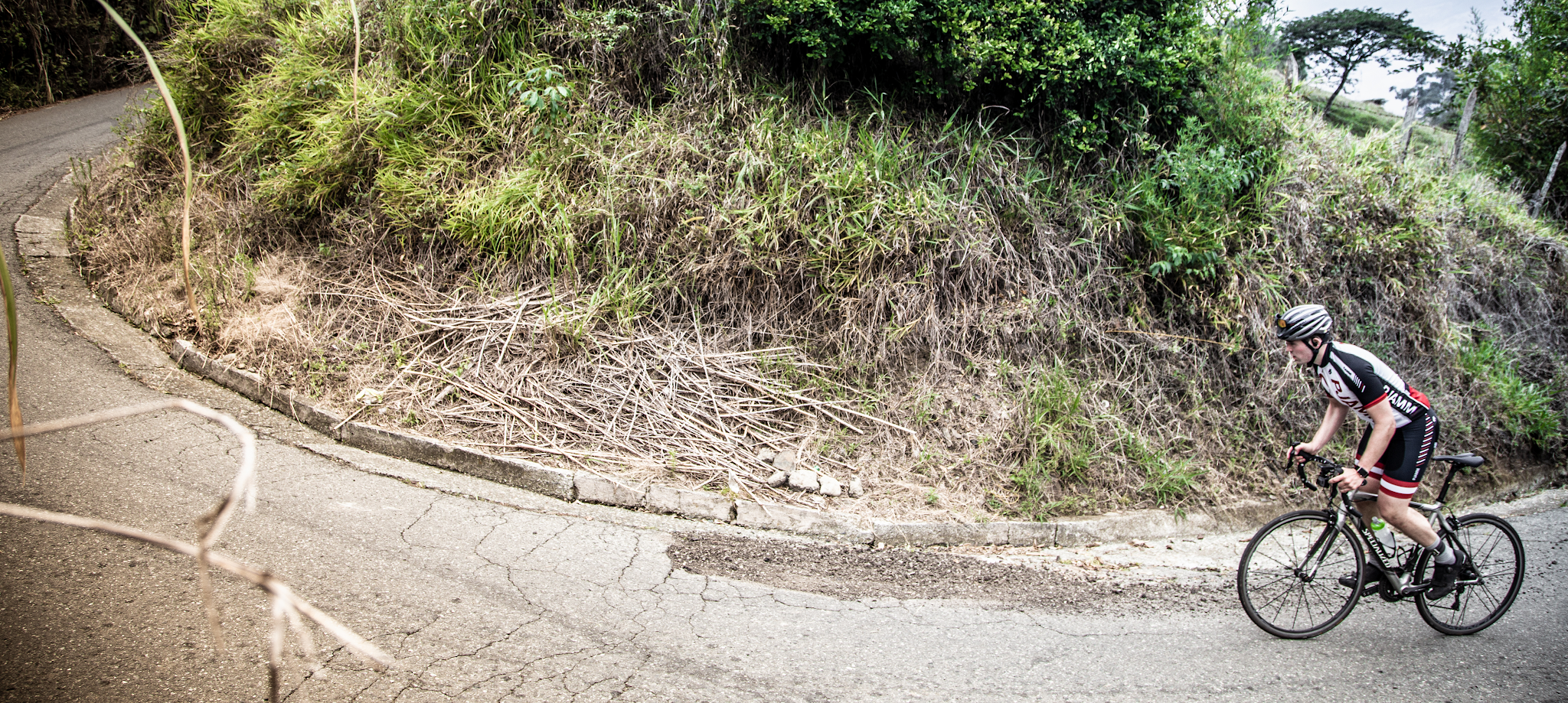 Biking El Limonar - cyclist on bike on hairpin