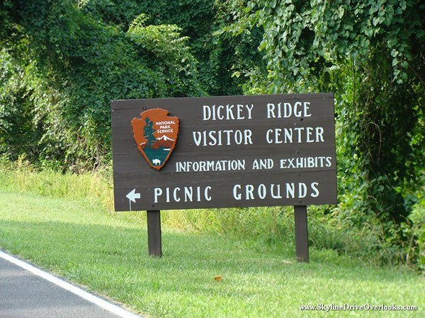 Cycling Skyline Drive, Virginia Cycling Skyline Drive, Virginia - NPS sign for Dickey Ridge Visitor Center