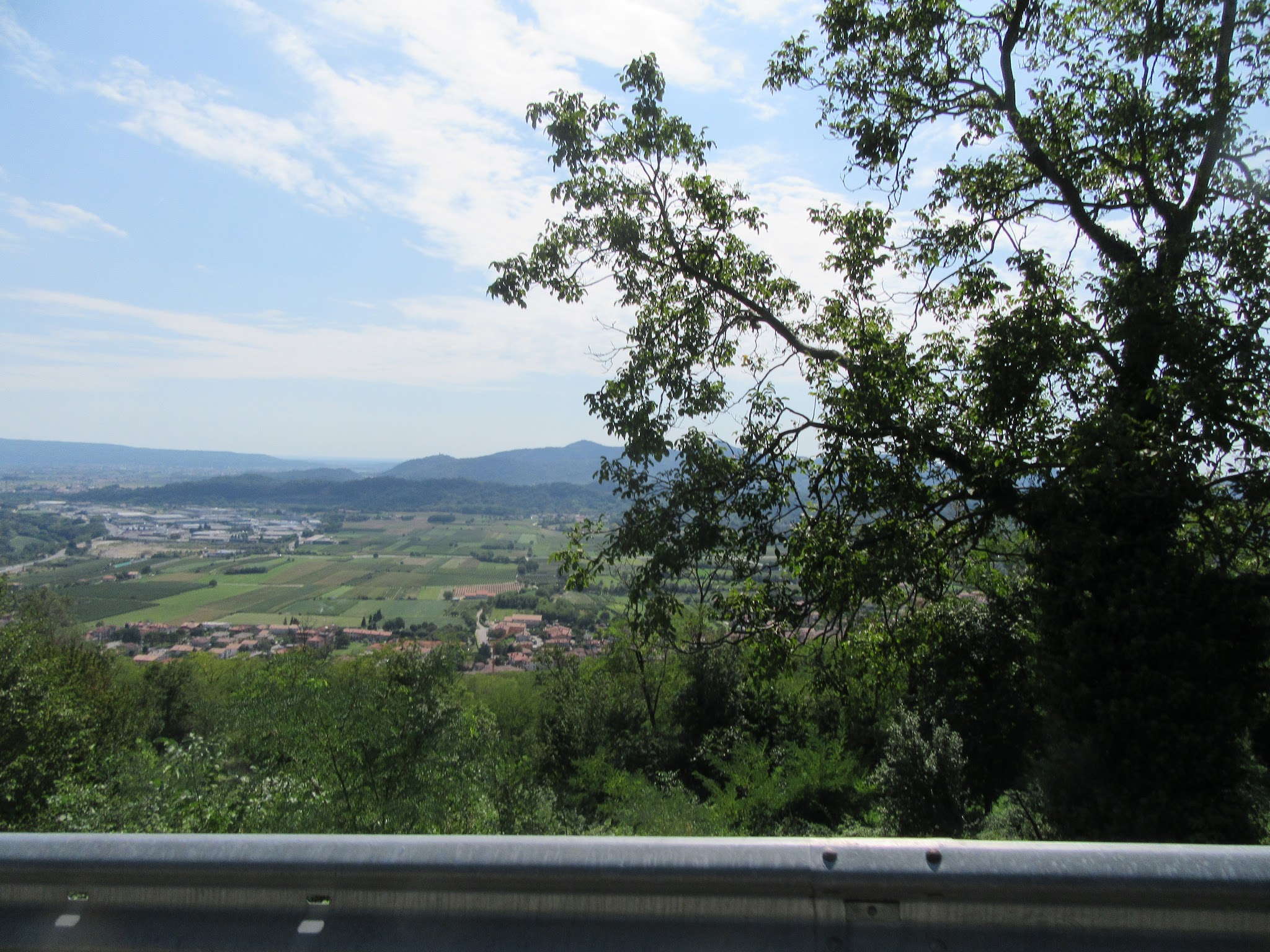 Bicycle climb Monte Grappa from Possagno - view towards Venice