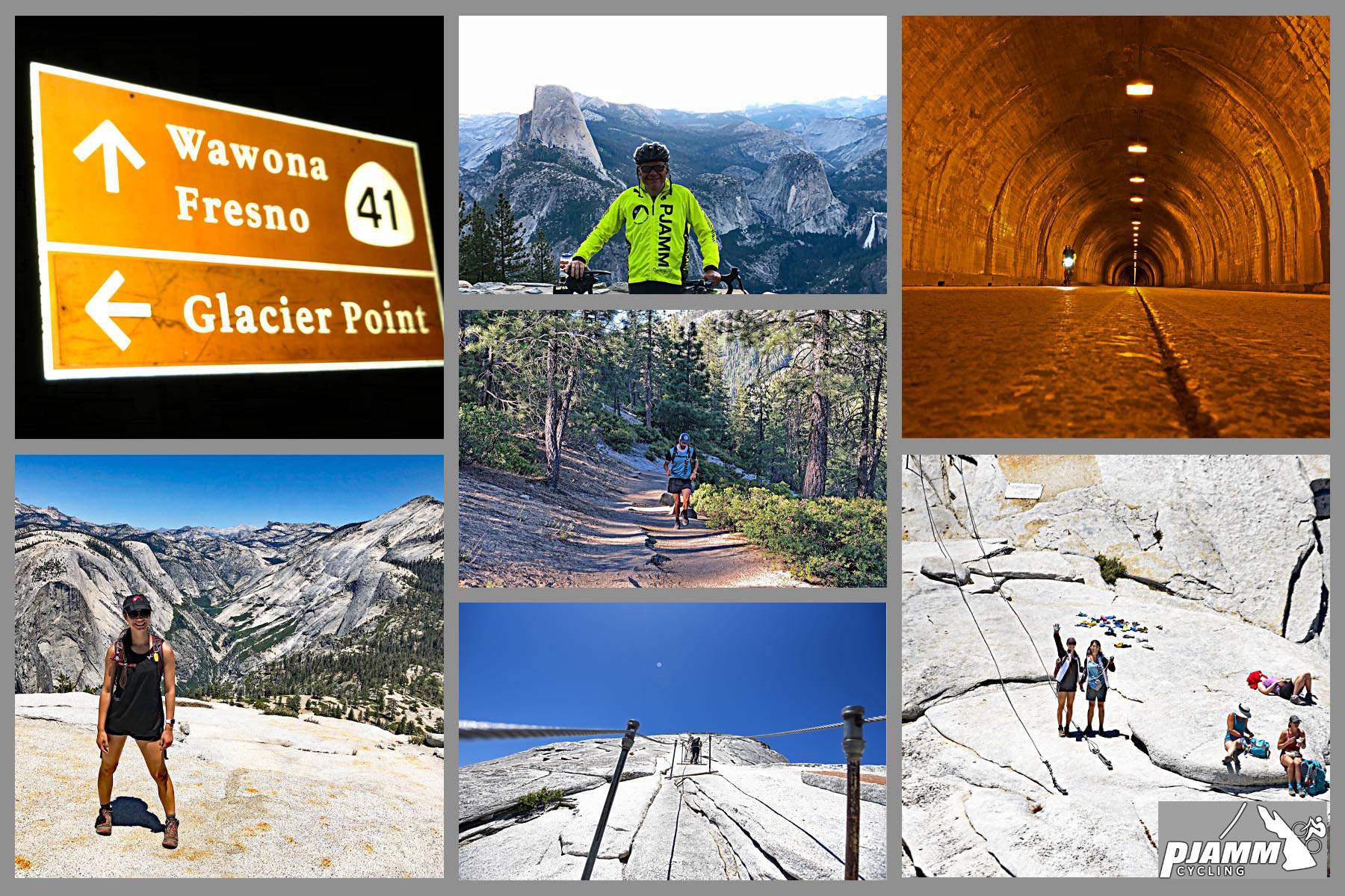 Glacier Point - Tunnel at Tunnel View Cycling Glacier Point - cyclist riding bike in tunnel at Tunnel View Yosemite National Park