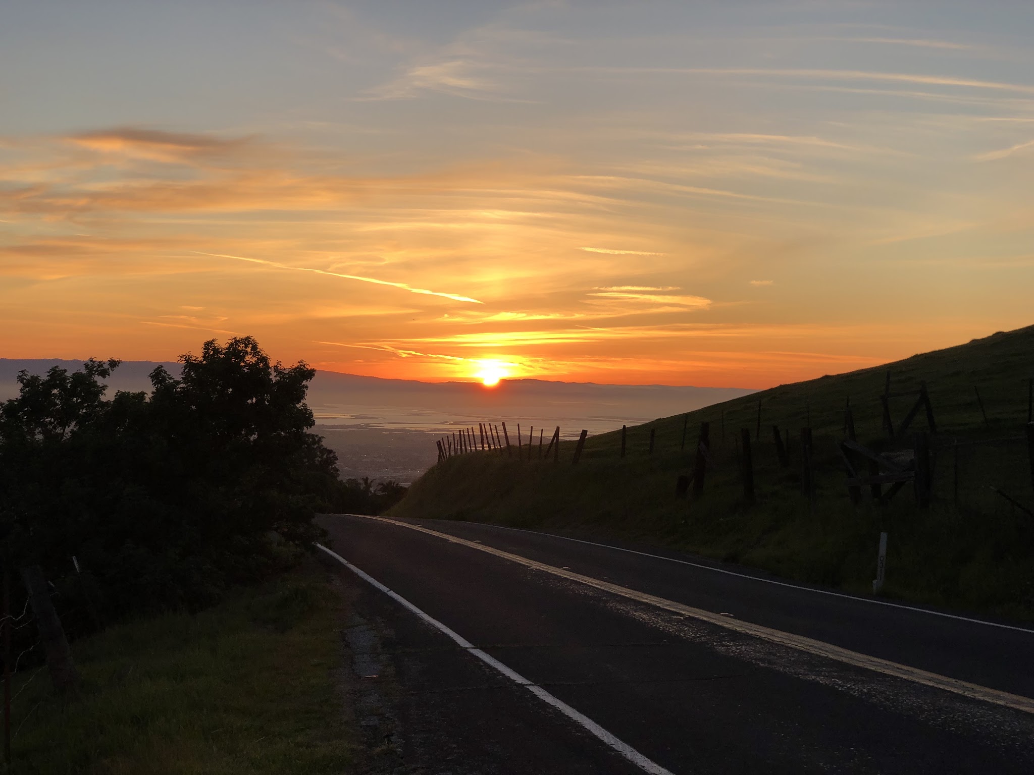 Sunset - view of sun setting to the west from Sierra Road. 