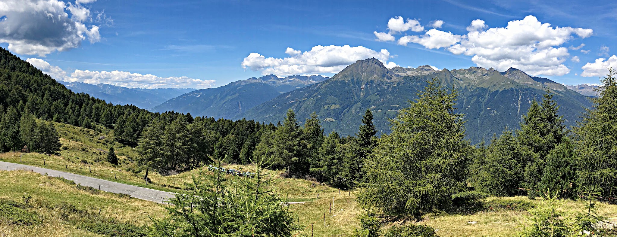 Cycling Passo del Mortirolo - hairpin, Marco Pantani memorial. 