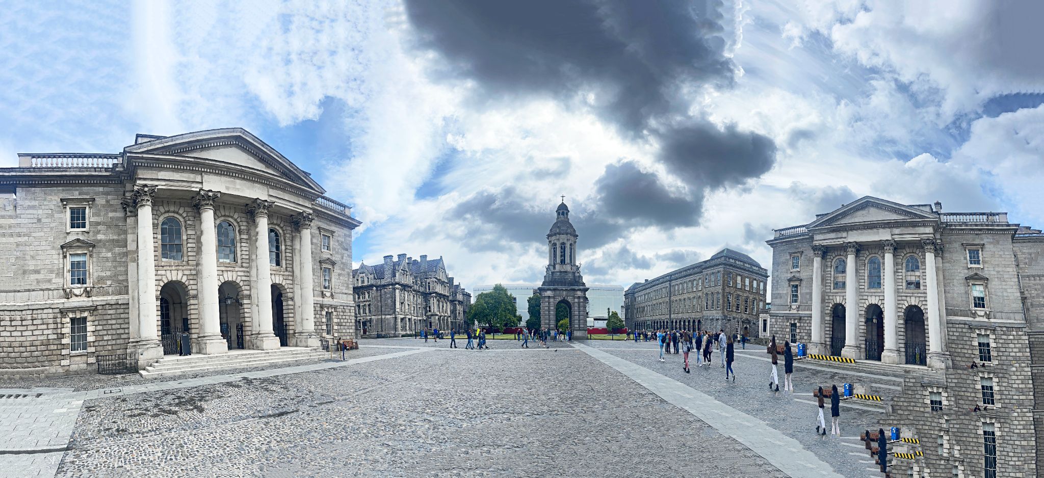 stone buildings and courtyard at Parliament Square, Dublin, Ireland