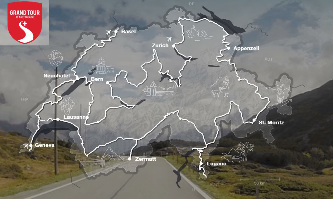 Cycling Gotthard Pass (St. Gotthard Pass), Switzerland - Grand Tour of Switzerland map
