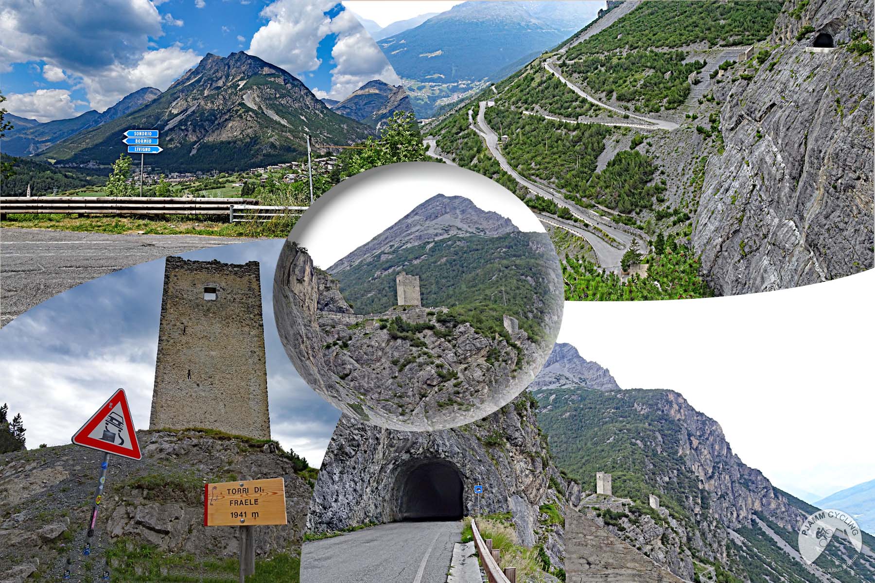 Climbing Torri Di Fraele by bike - watchtower and hairpins
