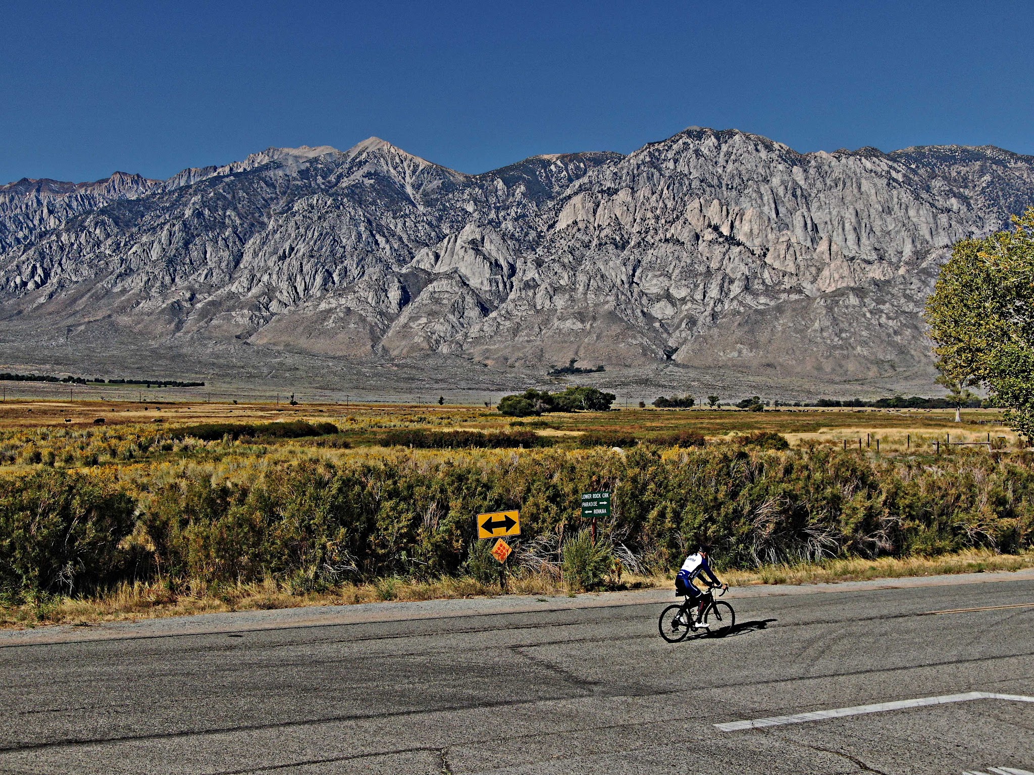 Beginning of Rock Creek Road climb by bike
