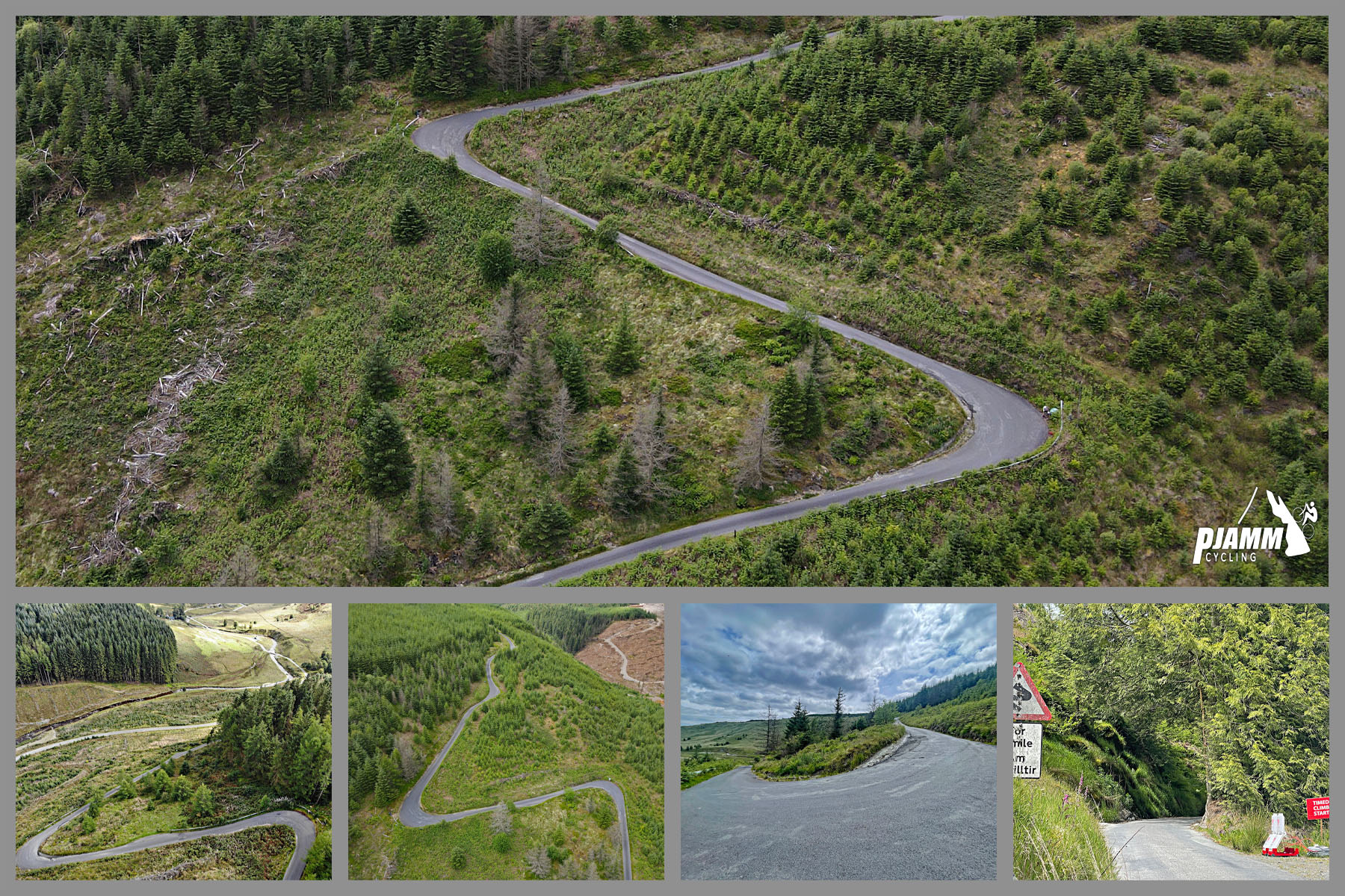 aerial drone views show the famous Devil's Staircase switchbacking up mountainside