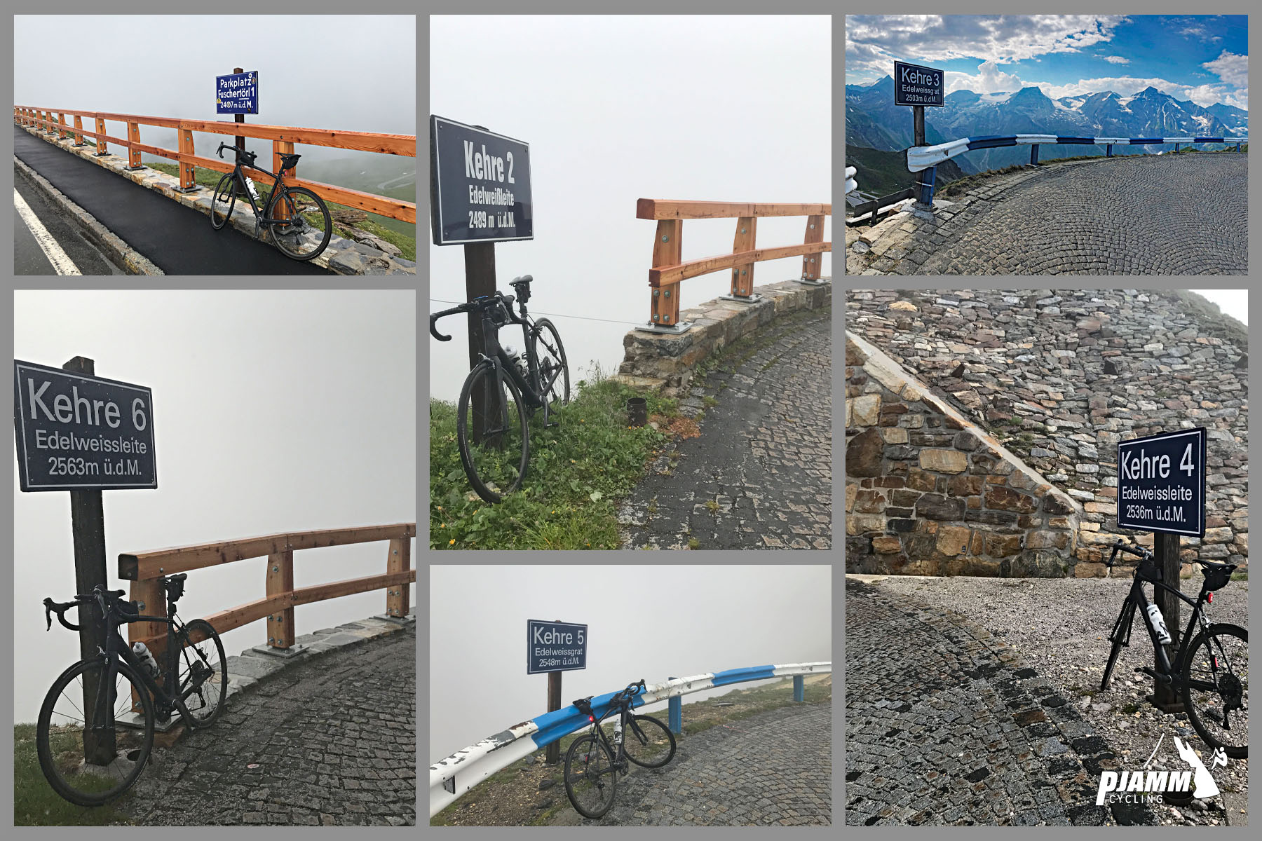 Kehre signs along the route. Kehre means hairpin