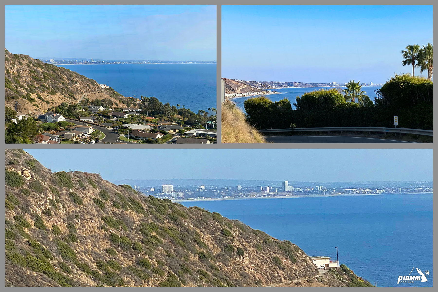 Cycling Big Rock Drive to Stunt Road - panoramic view of mountainside and ocean