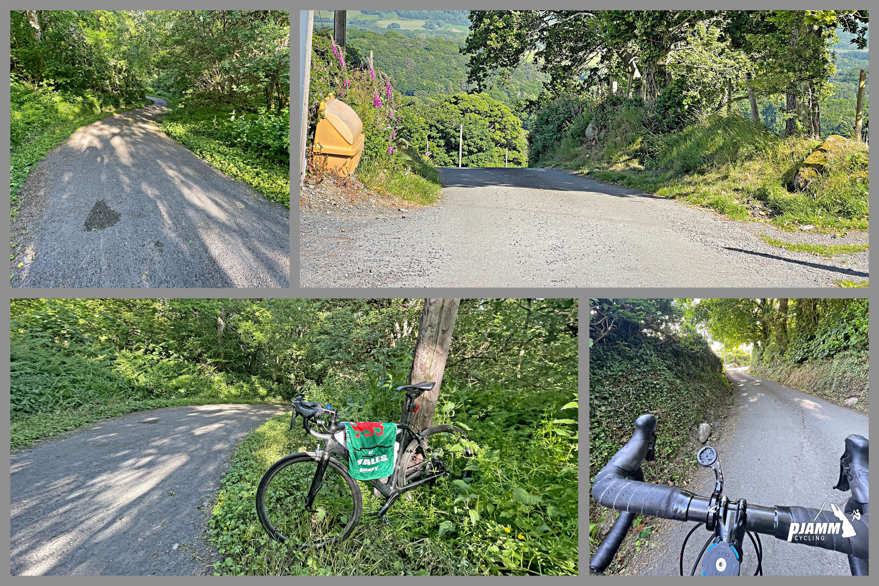 photo collage of extreme grade on the roadway