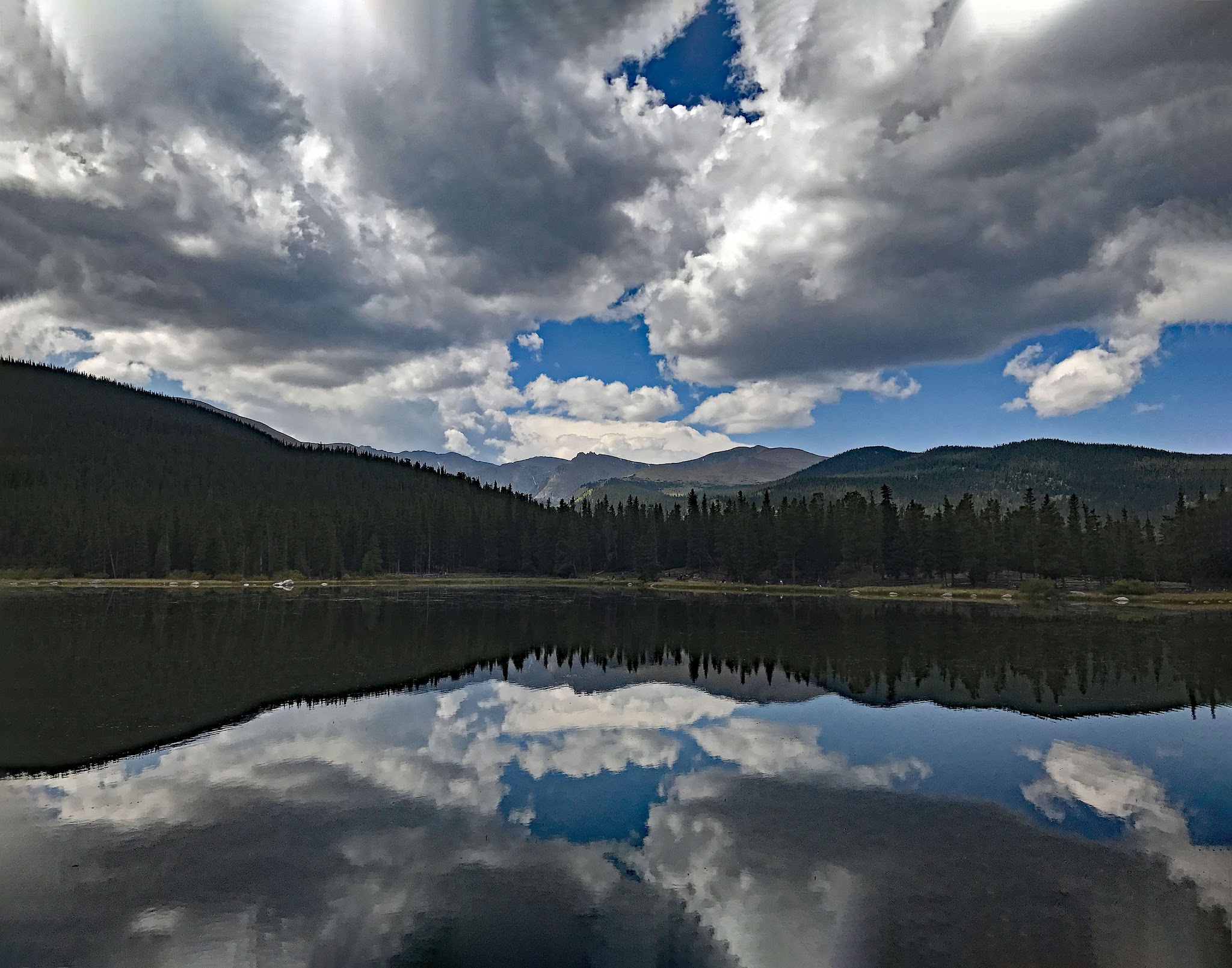 Cycling to Mt Evans - Mirror Lake with Mount Evans in background
