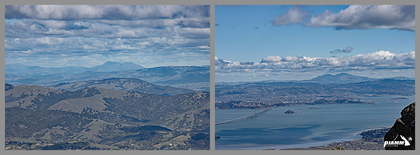 Views from summit looking down on Mt. St. Helena and Mt. Diablo