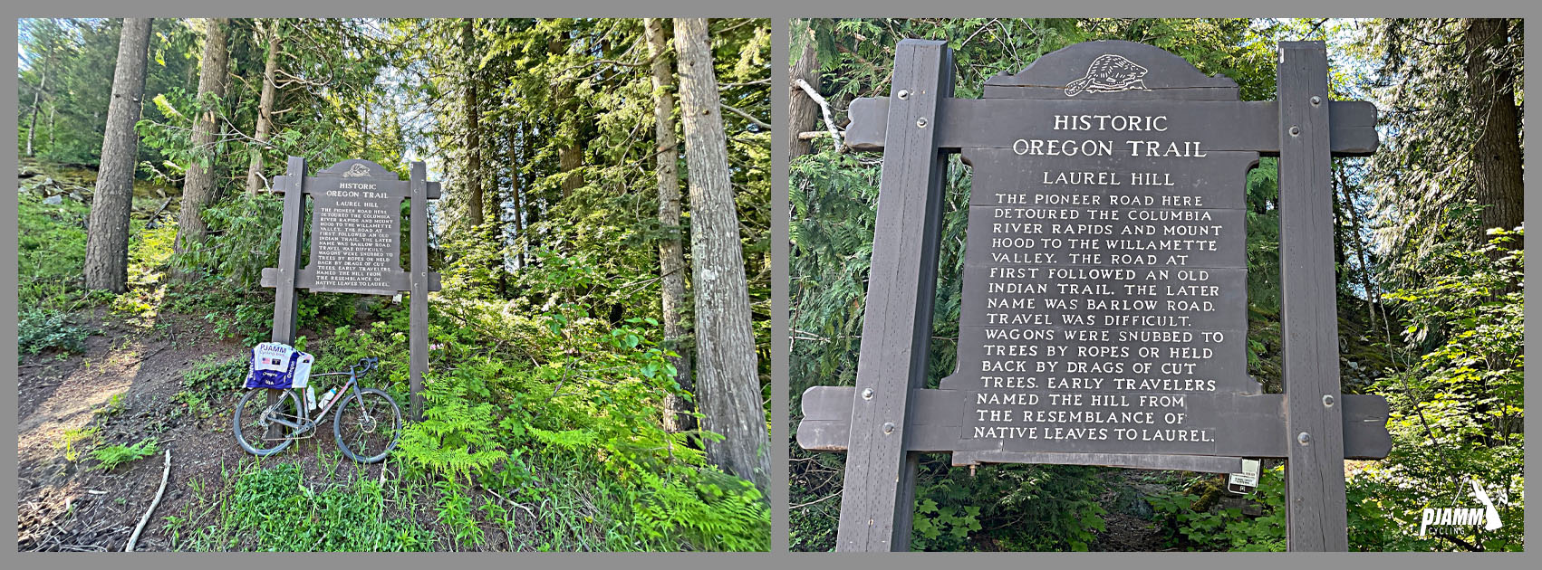 Laurel Hill Trail head, marker for the Historic Oregon Trail