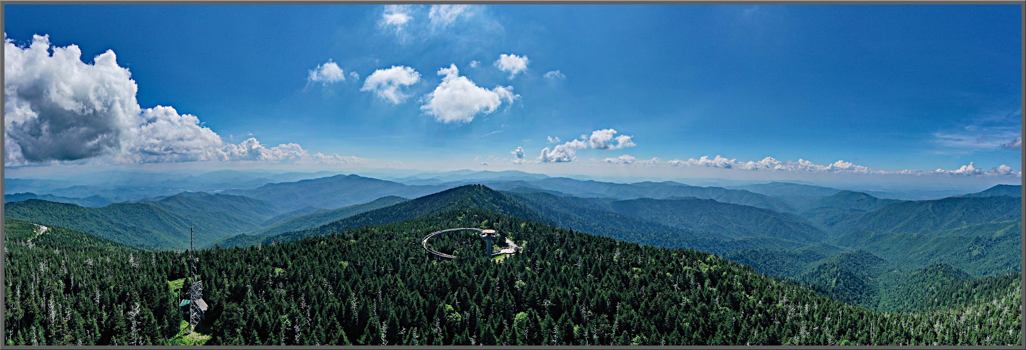 Cycling Clingmans Dome, Tennessee - panoramic views of Clingmans Dome, Great Smoky Mountains