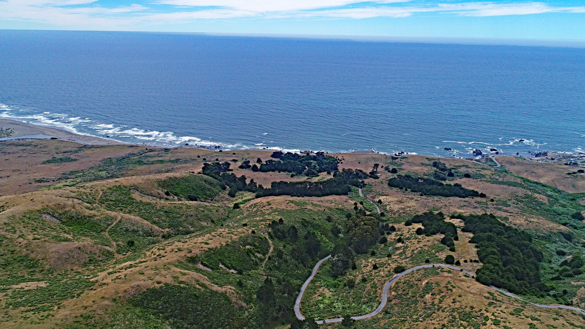 Drone photo of Coleman Valley Road bike climb.
