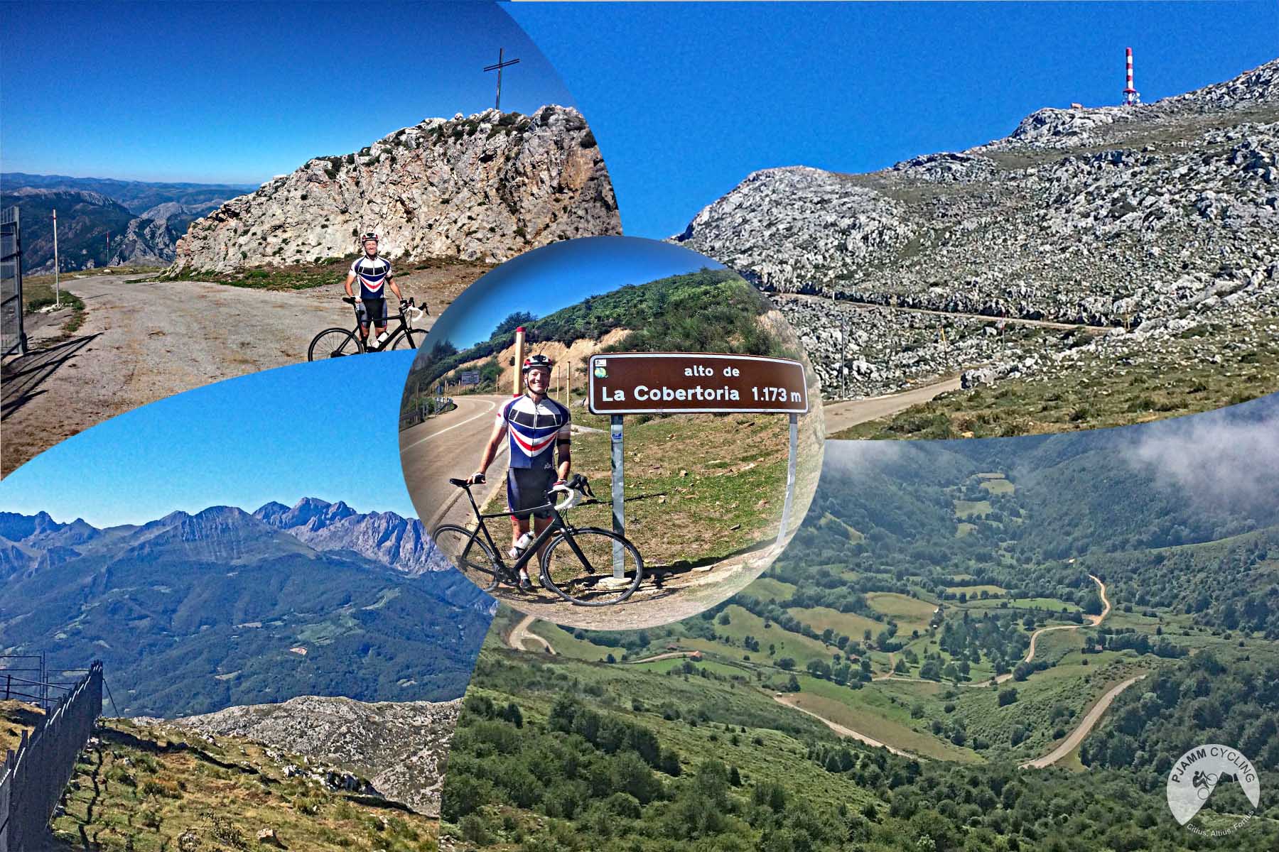 Cycling Spain - Alto de Gamoniteiro -  mountainside, road, and radio tower