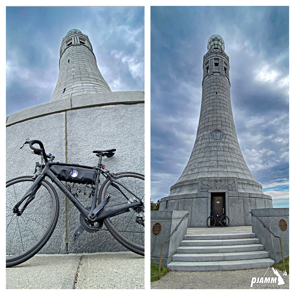 Cycling Mt. Greylock, Massachusetts  - bike in front of Veterans Memorial Tower
