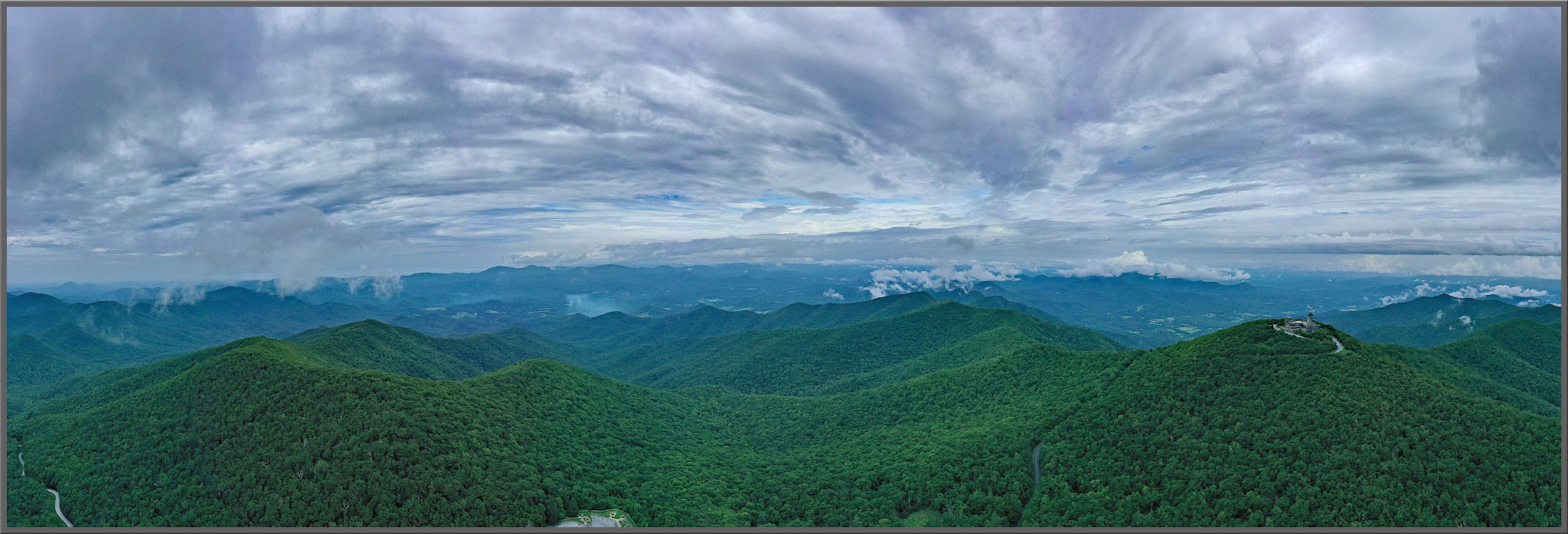 Cycling Brasstown Bald, Georgia - sweeping views of hillsides and mountain ranges from the Brasstown Bald Observation Tower