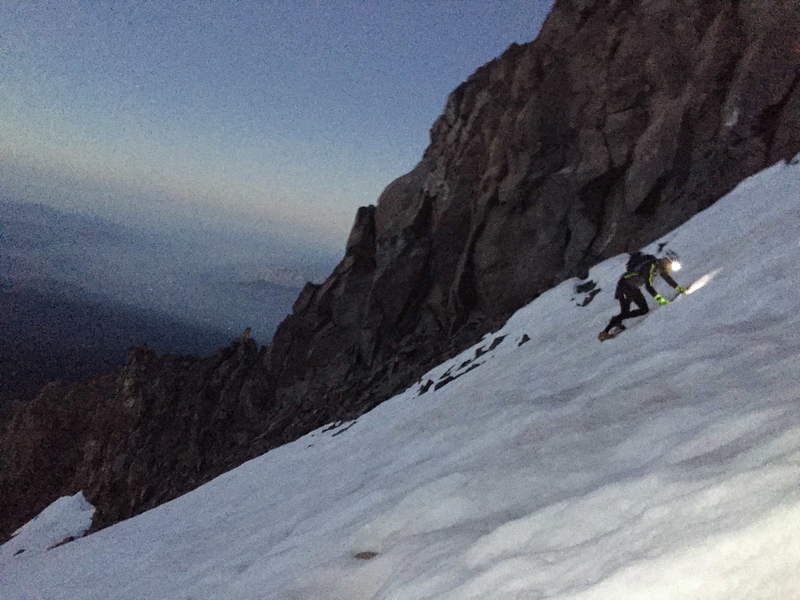 Cycling Mt. Shasta, California - PJAMM Cyclist climbs in the snow to the summit of Mt. Shasta