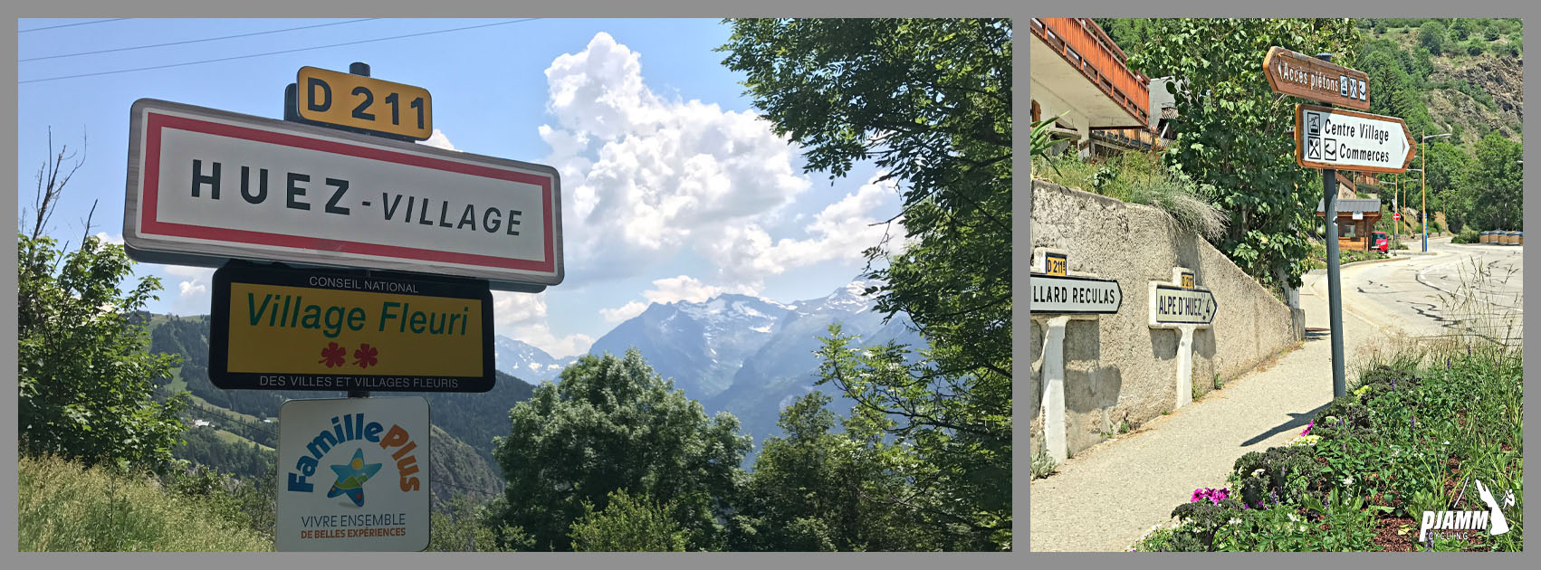 signs for Huez Village
