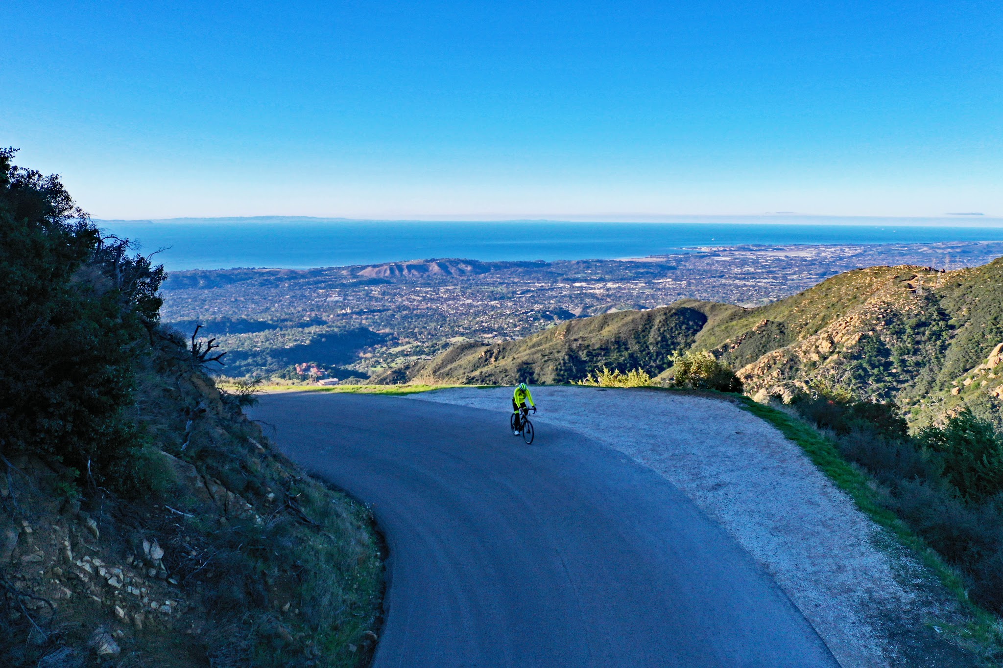 California's most scenic bike climbs California's most scenic bike climbs - Climbing Gibraltar Road - cyclist riding on Gibraltar Road