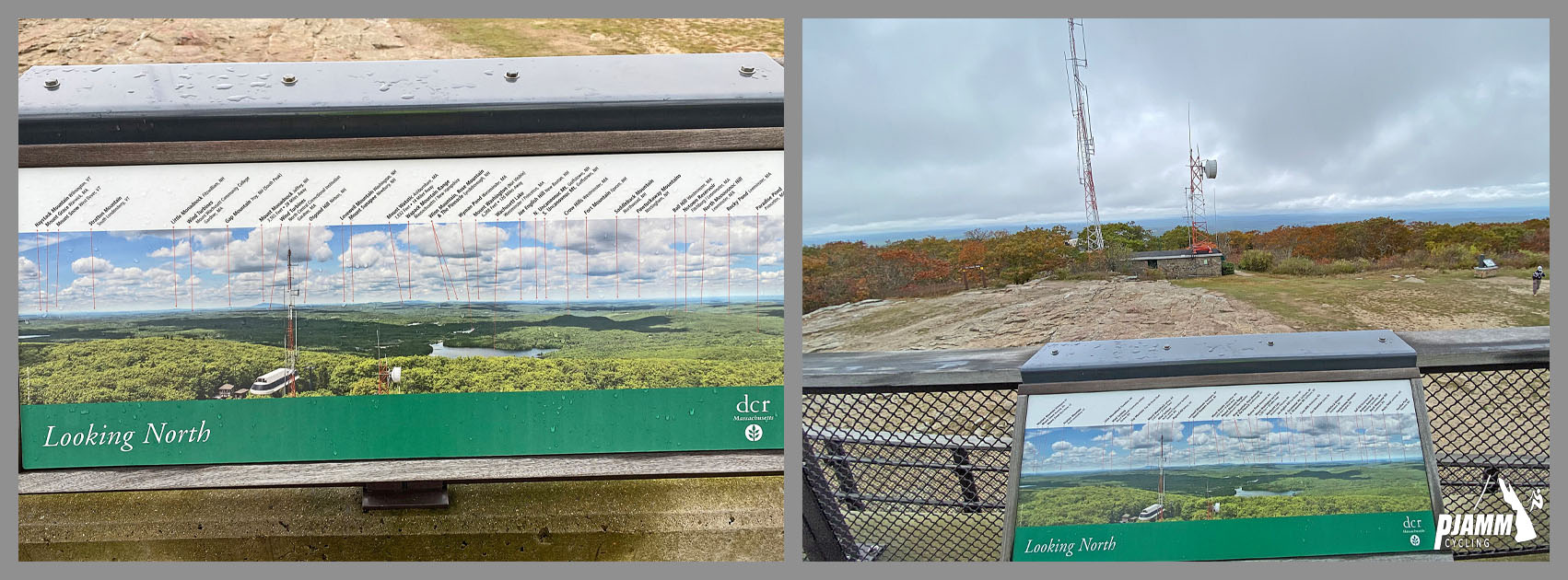 Cycling Wachusett Mountain East, Massachusetts Cycling Wachusett Mountain East, Massachusetts - informational signs looking North from summit