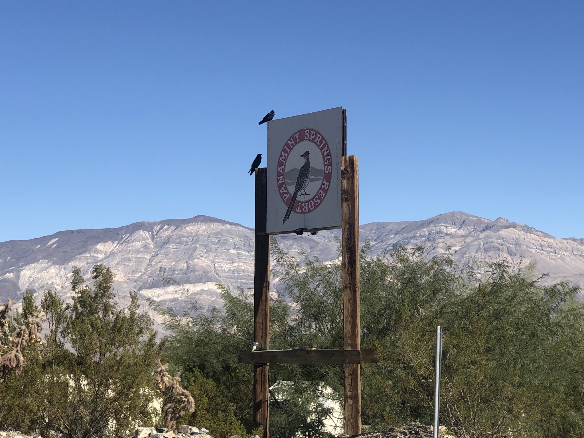 Cycling Death Valley - Panamint Resort sign
