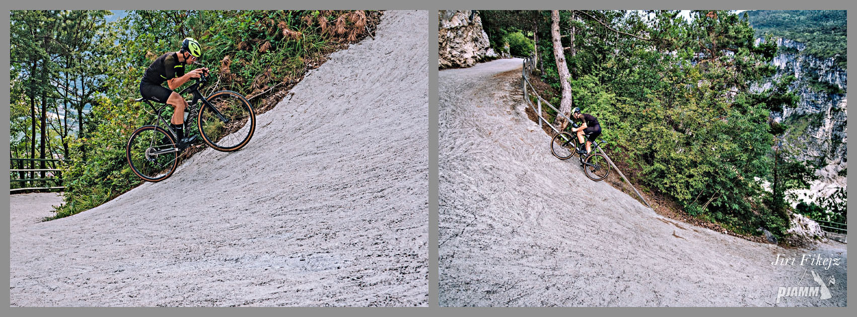 cyclist climbs on 30%+ grade