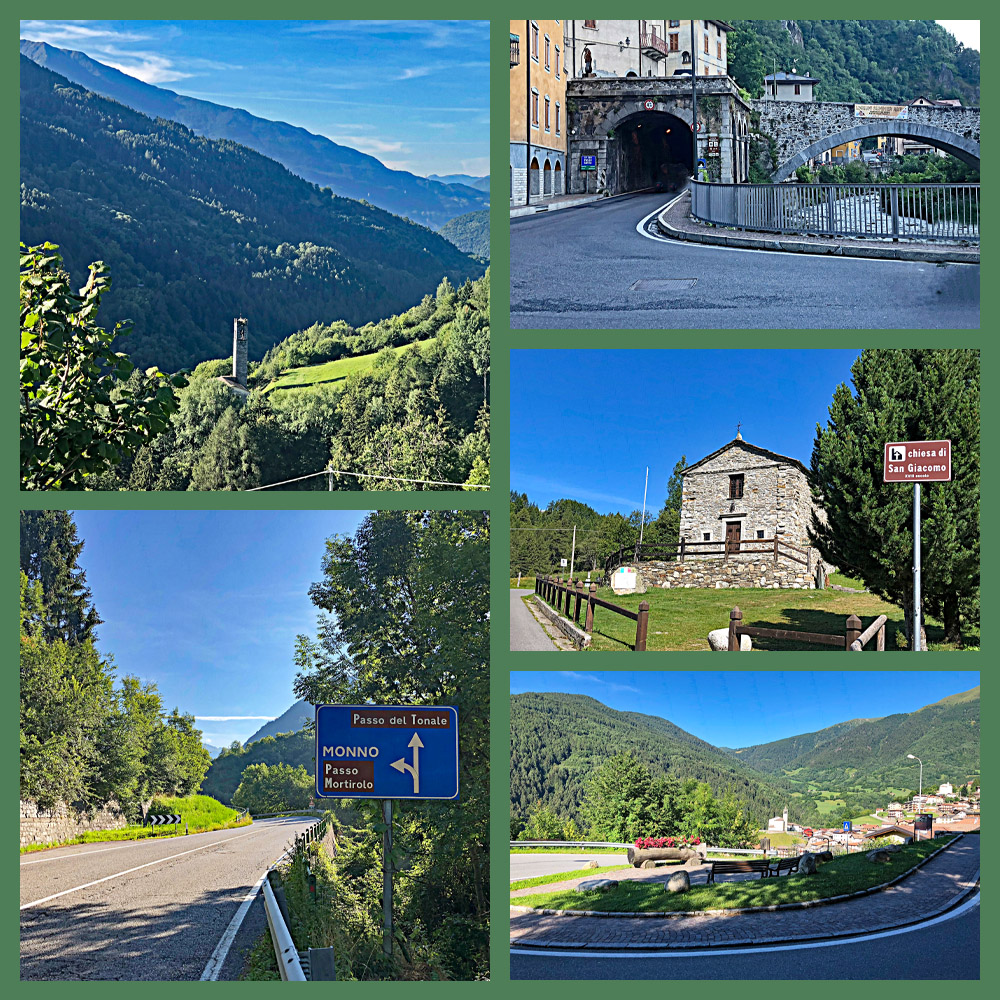 Cycling Passo Mortirolo from Edolo idyllic countryside views along climb route