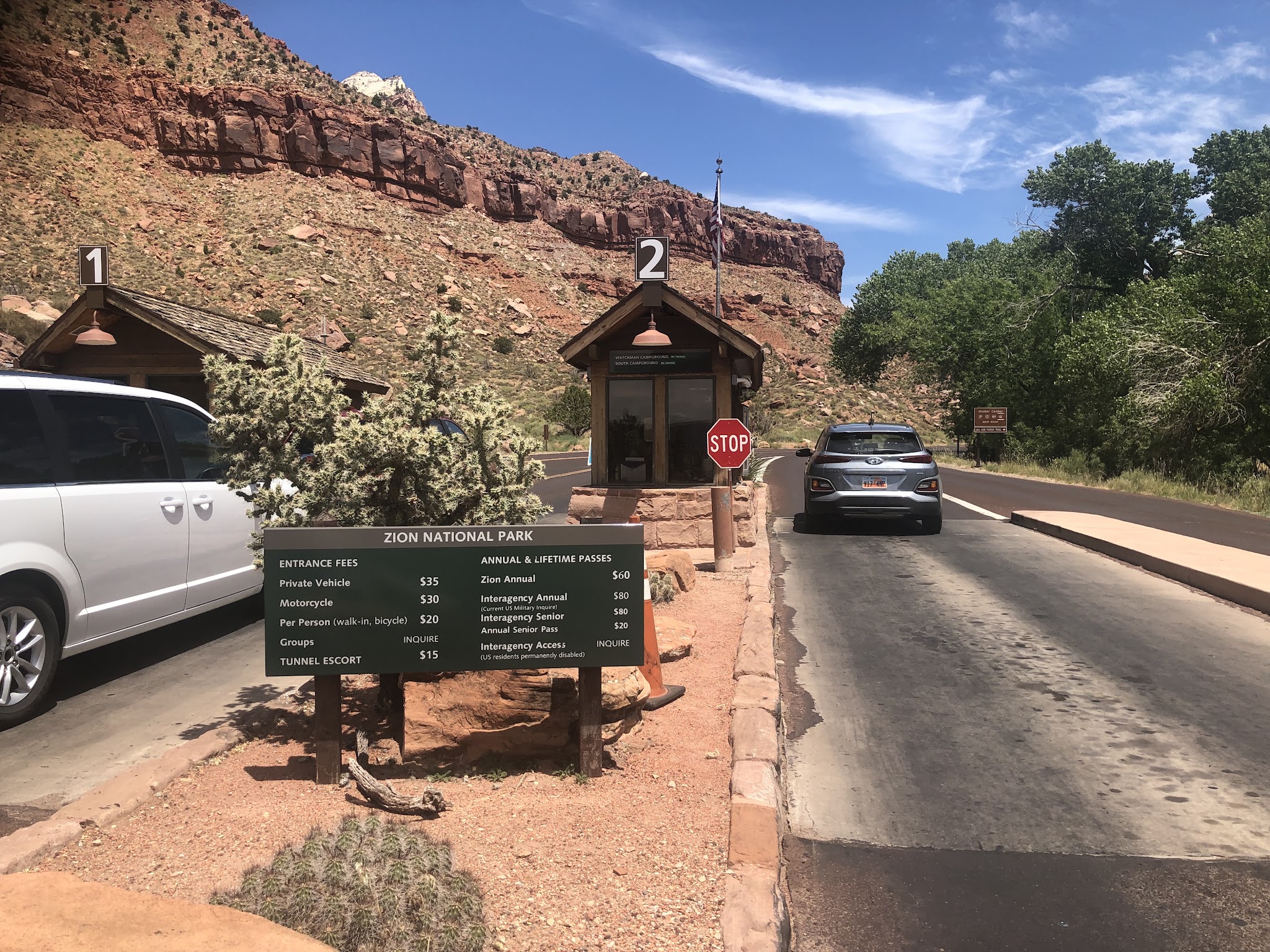 Cycling Zion National Park - Park entrance