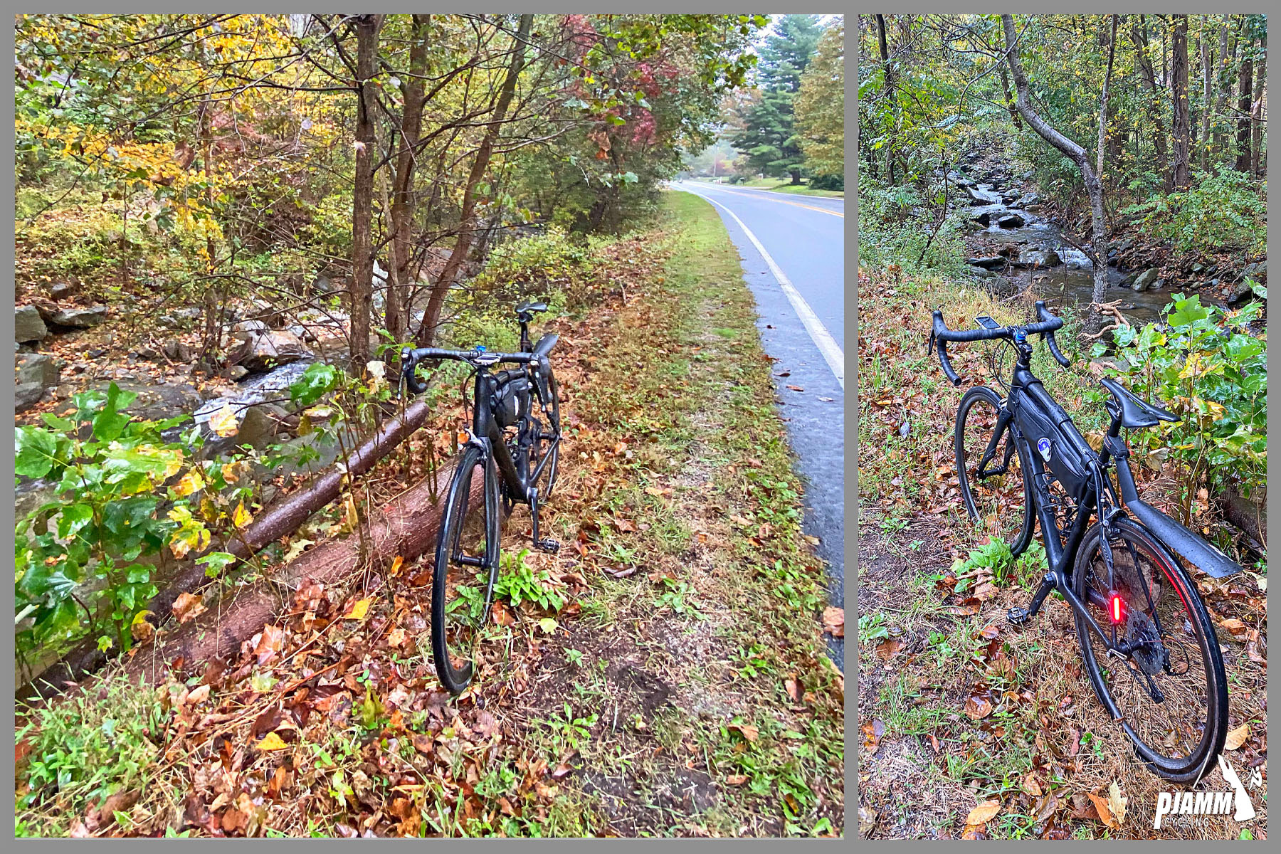 Cycling Wintergreen, Virginia - south fork of the Rockfish River along right of roadside at beginning of climb
