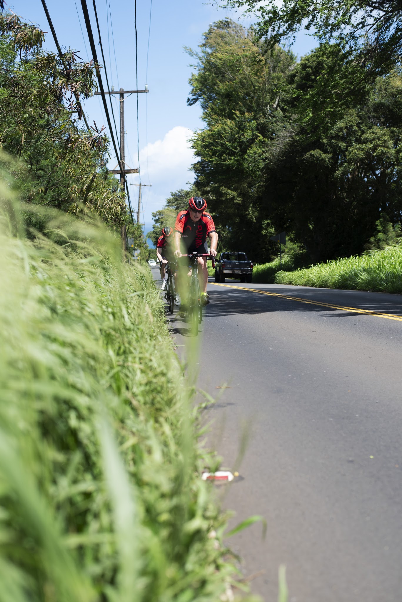 Start of our Haleakala Volcano bike climb in Paia, Maui