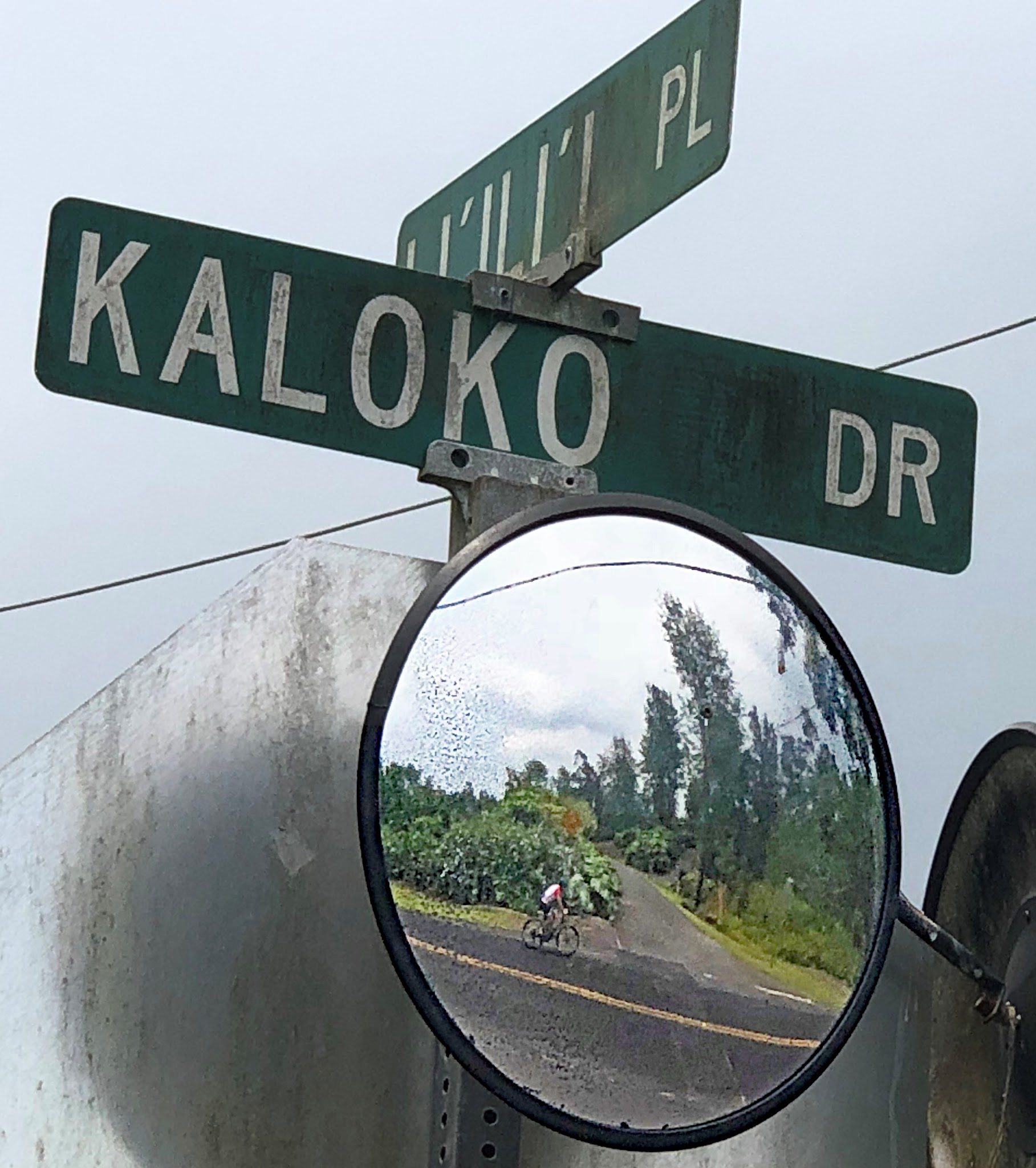 Climbing Kaloko Drive Kailua-Kona by bike.