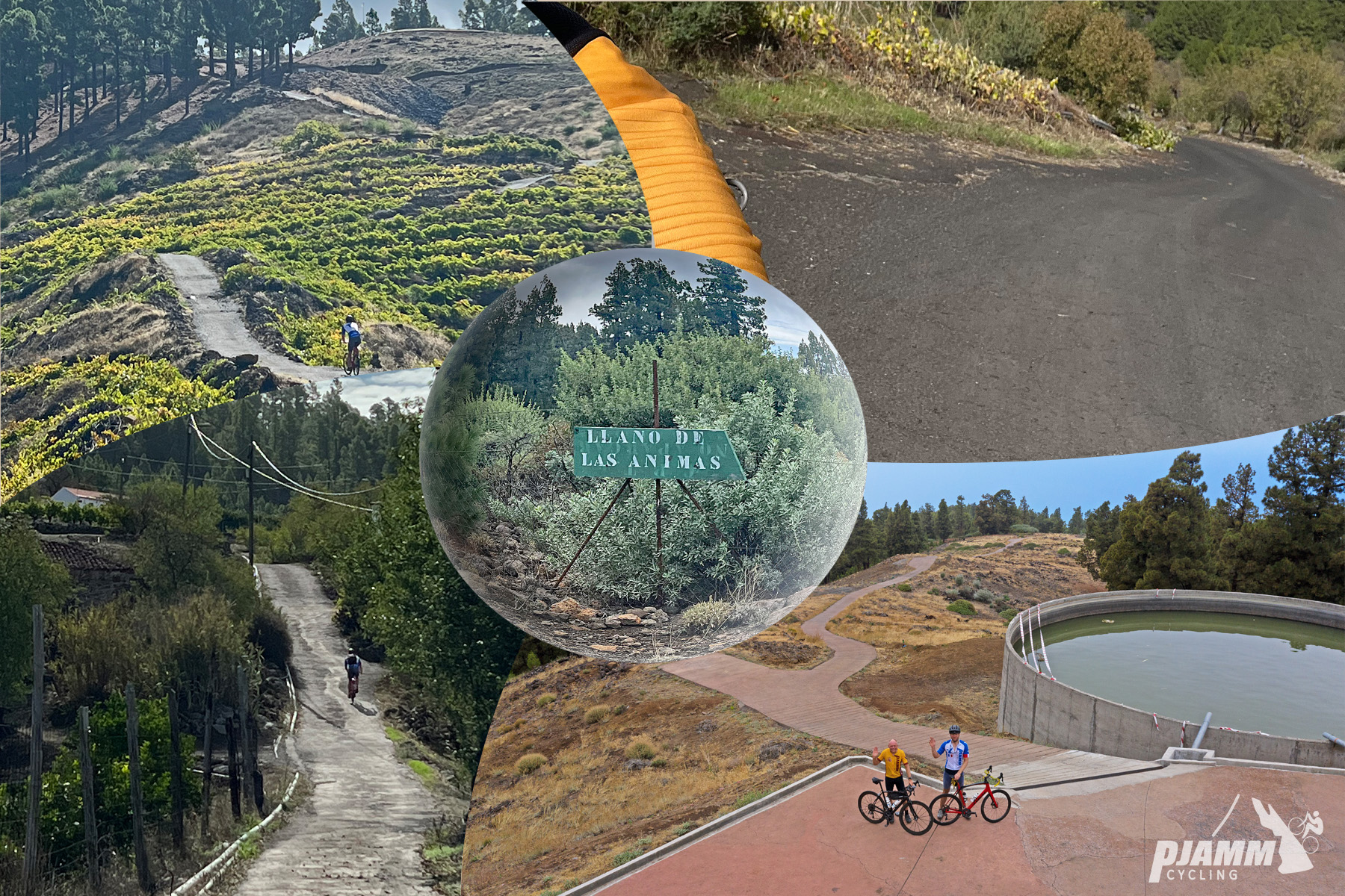 photo collage of Llano de las Animas bike climb
