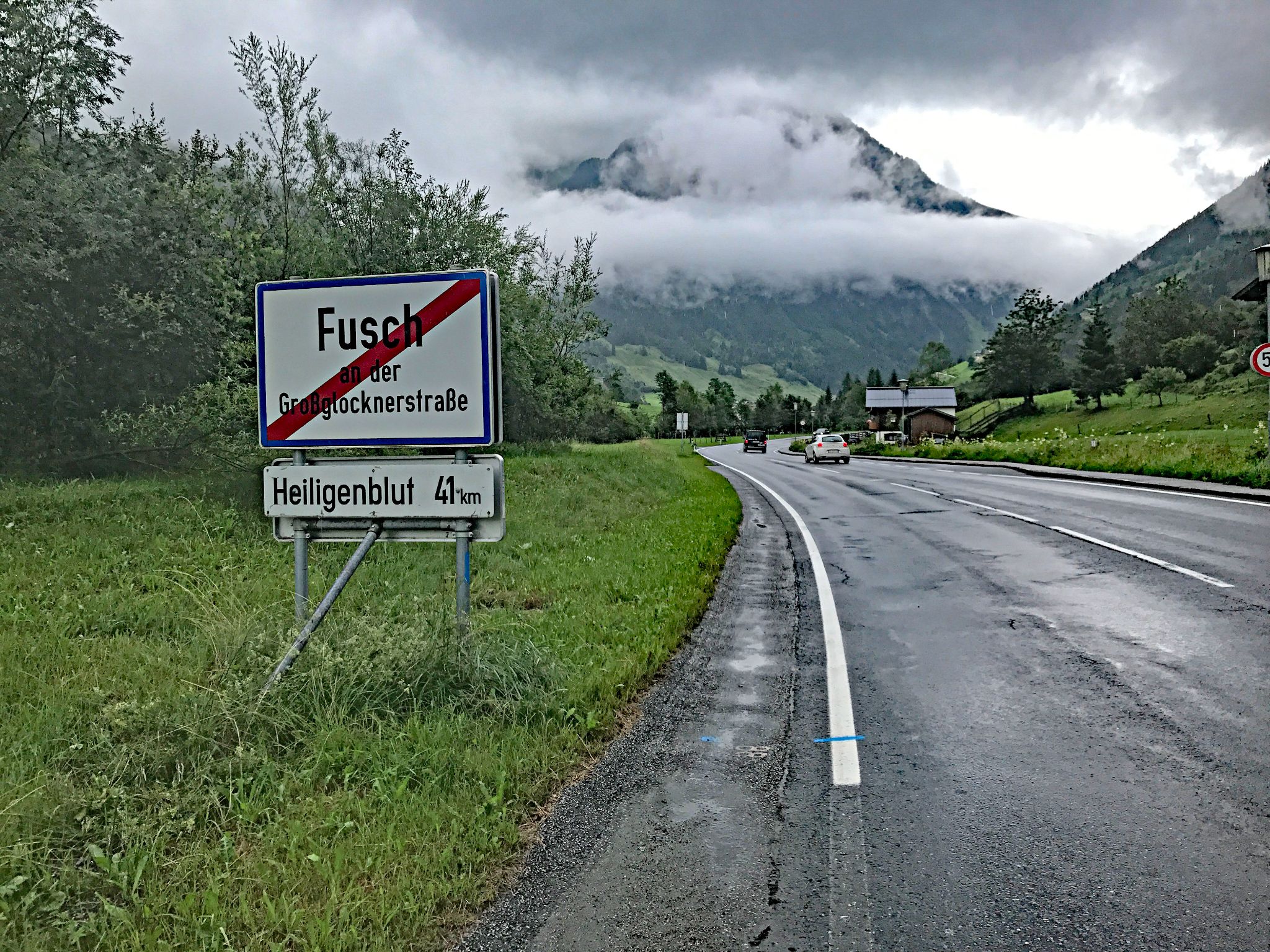 road sign for leaving Fusch