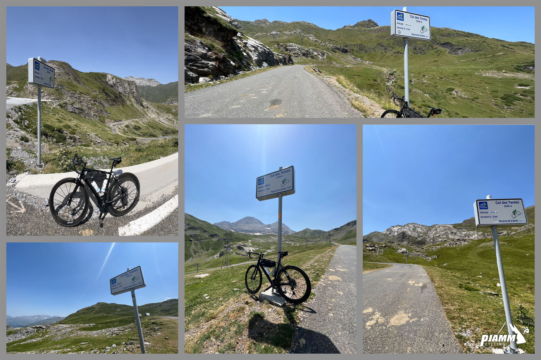kilometer markers along the climb route