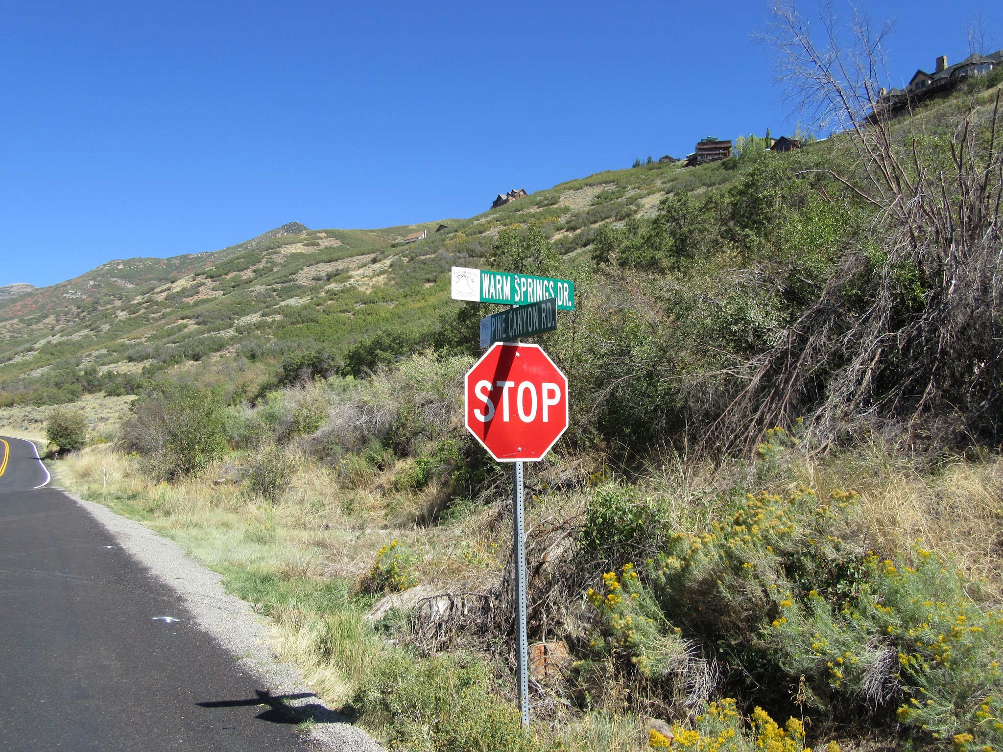 Beginning of the bicycle climb to Empire Pass - road sign