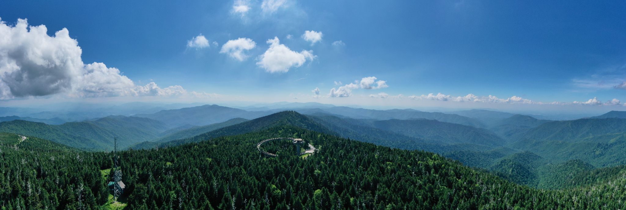 panoramic view of Clingman's Dome, Blue Ridge Mountains