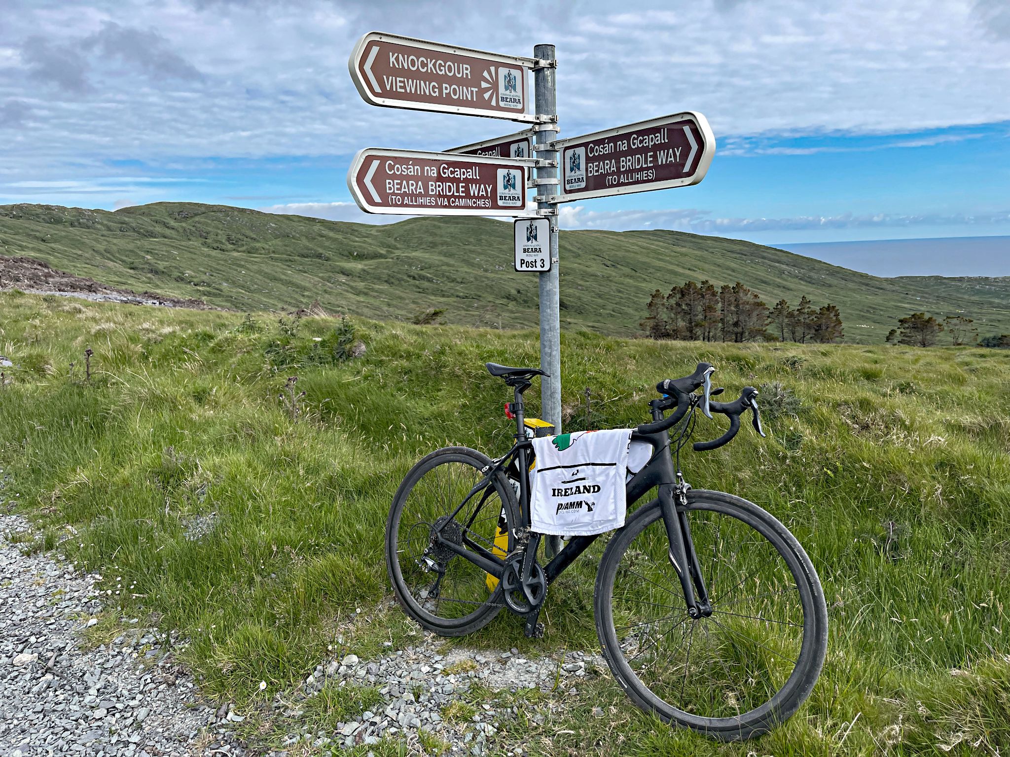 bike parked against street sign