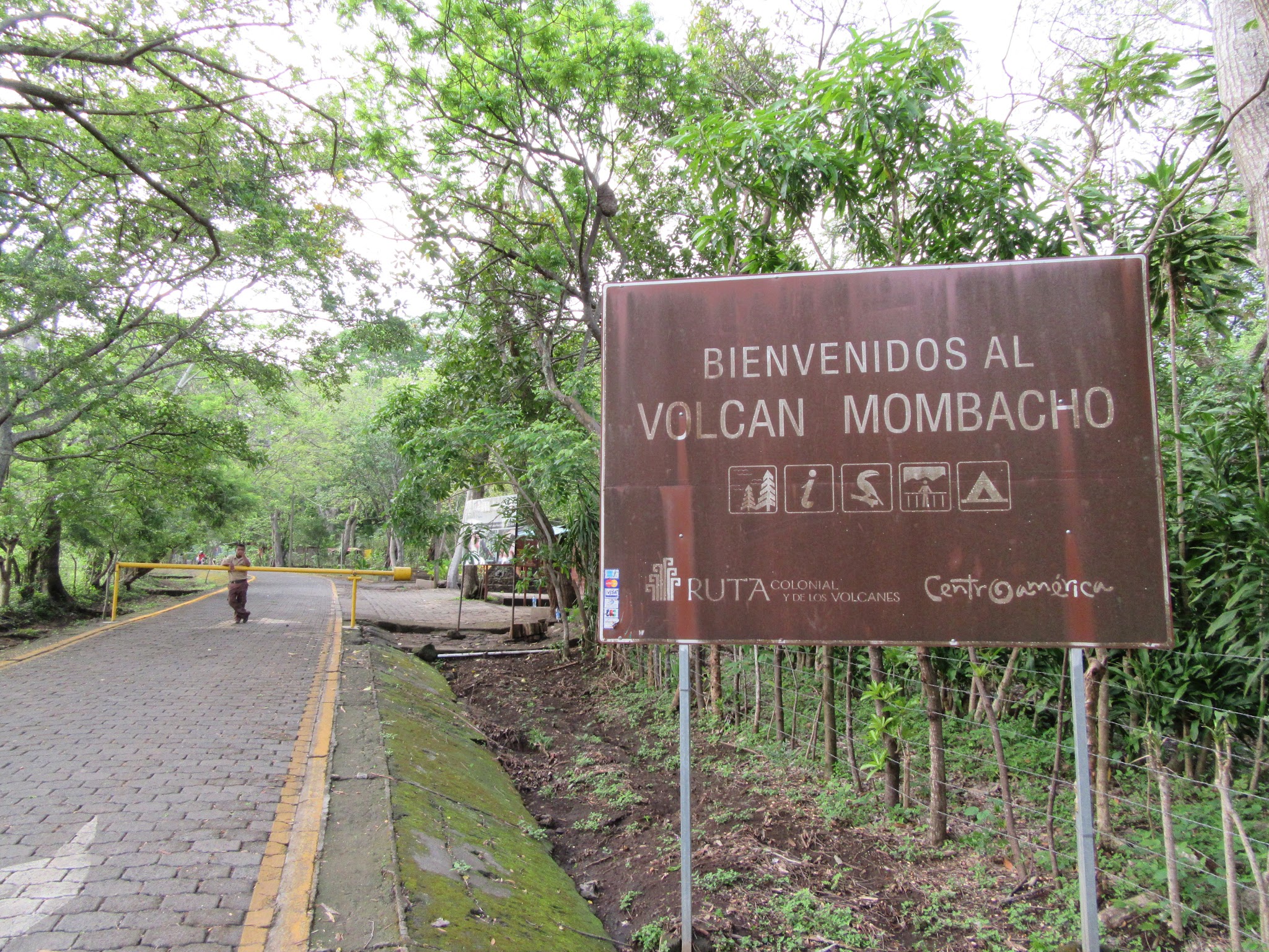 biking Mombacho Volcano - sign at gate